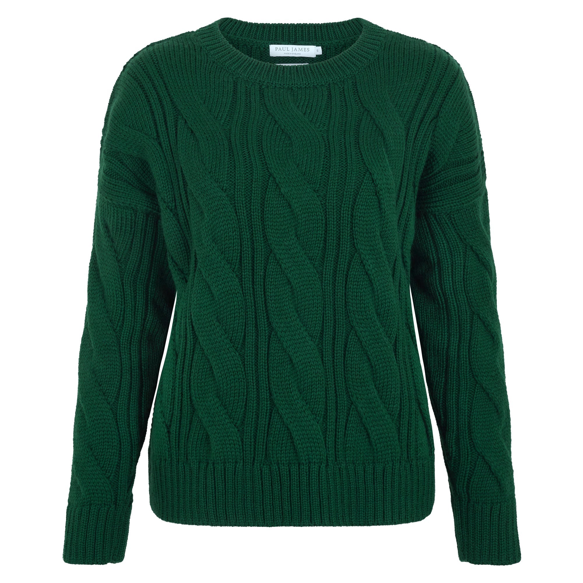 Womens Chunky Merino Wool Cable Jumper