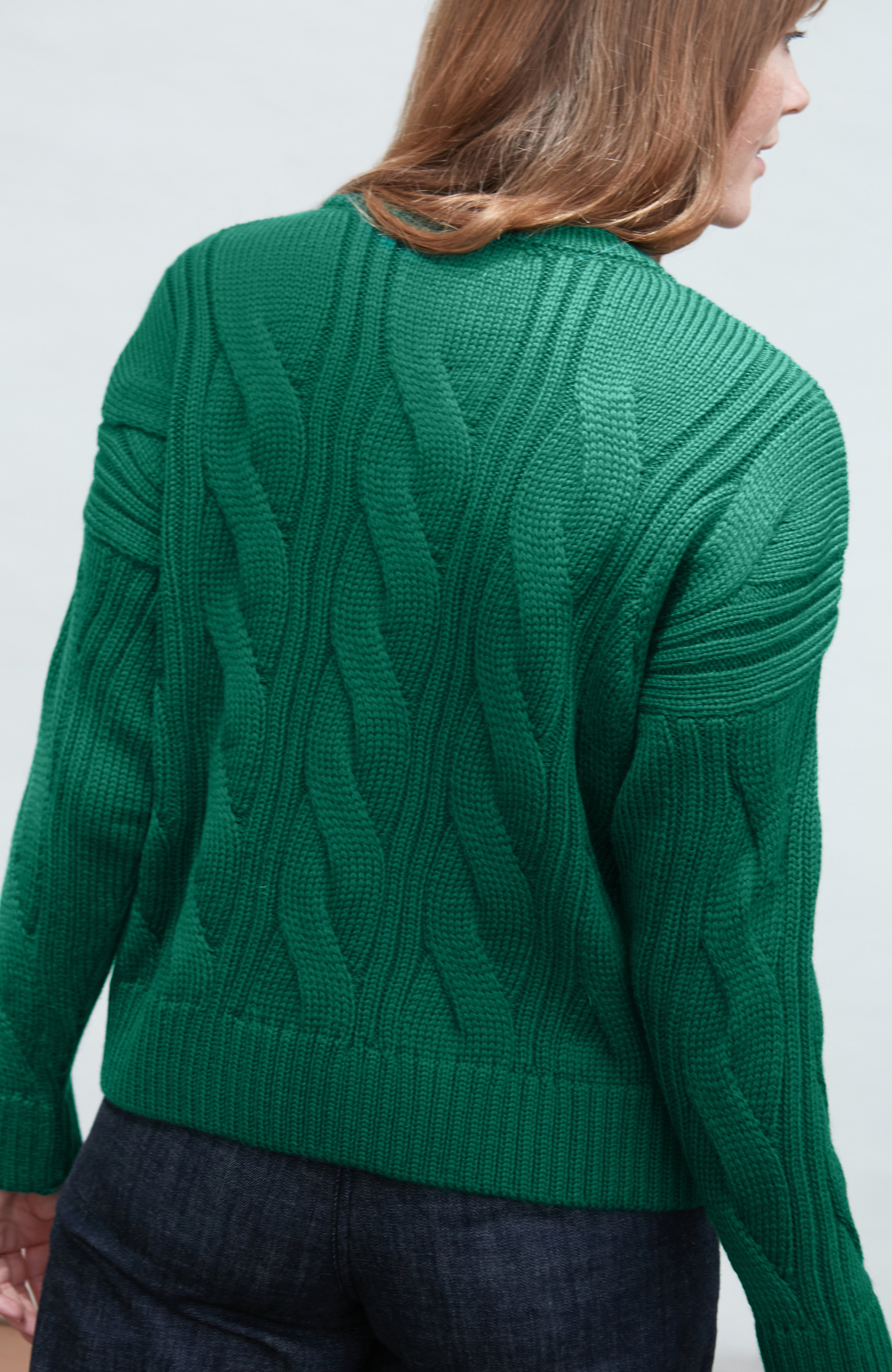 Womens Chunky Merino Wool Cable Jumper