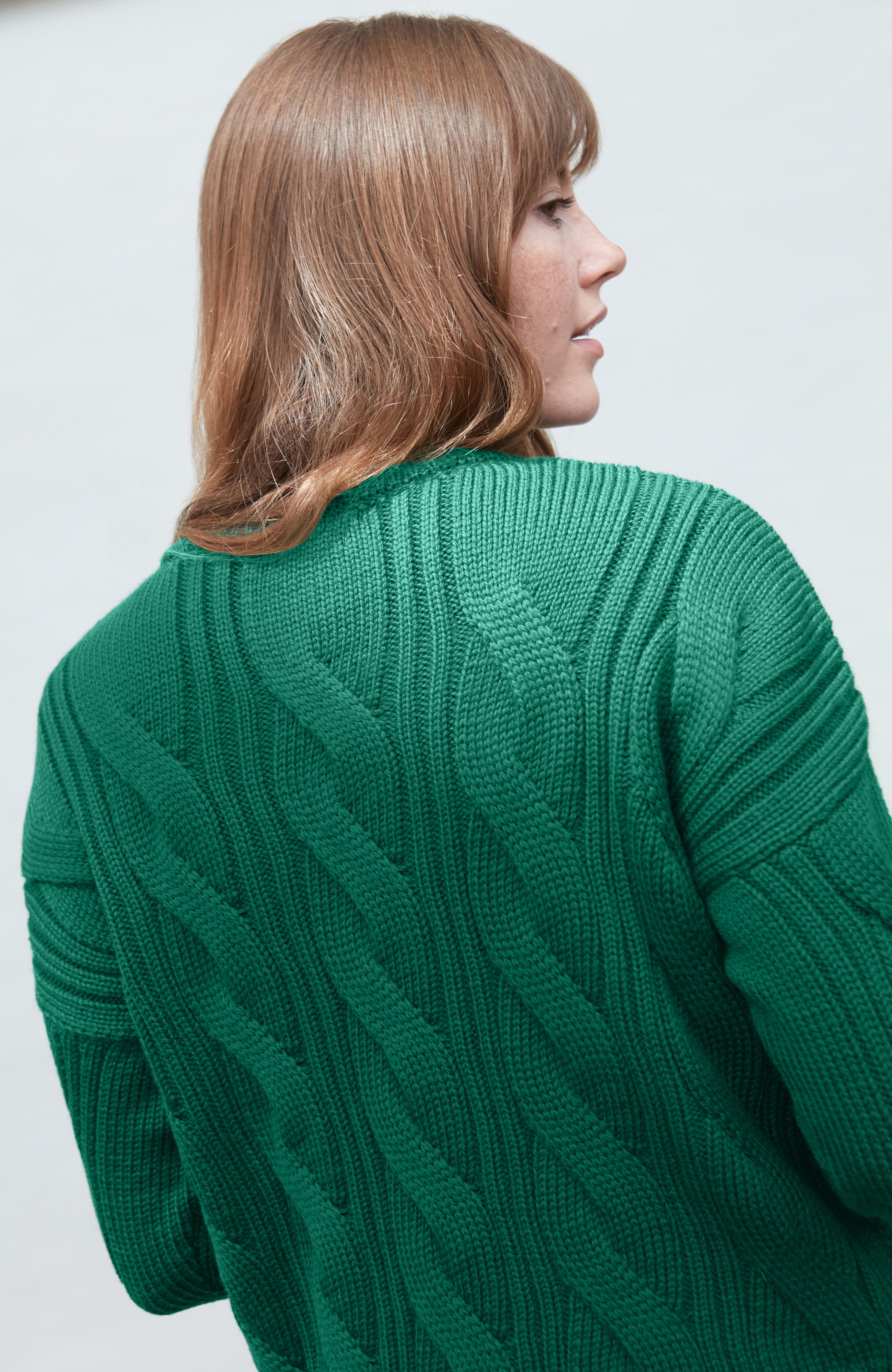 Womens Chunky Merino Wool Cable Jumper