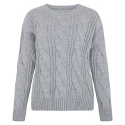 Womens Chunky Merino Wool Cable Jumper