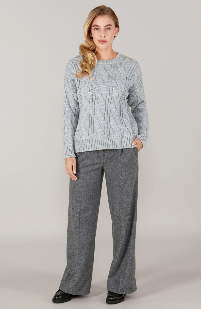 Womens Chunky Merino Wool Cable Jumper