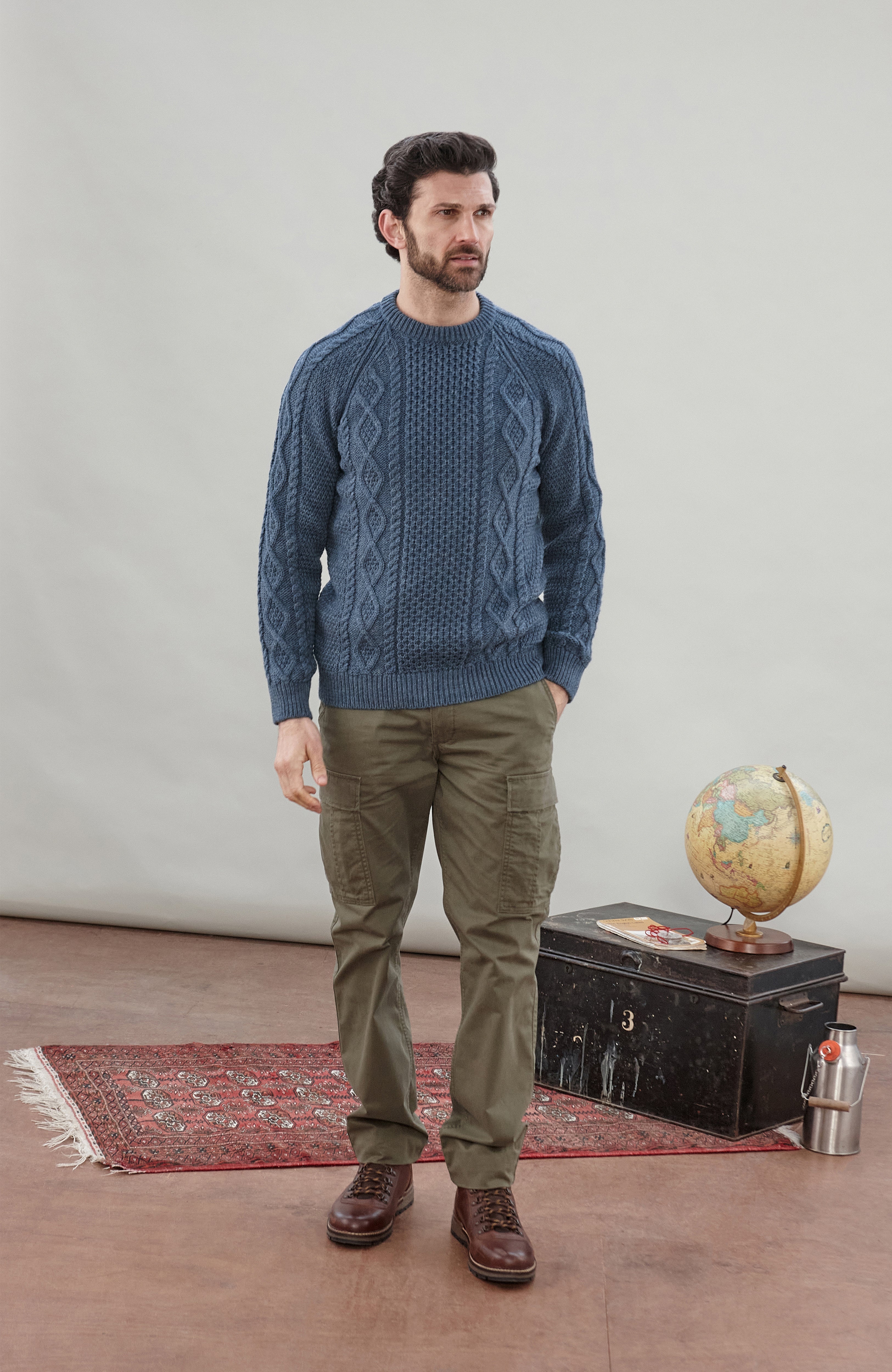Mens Chunky Merino Wool Fisherman's Jumper