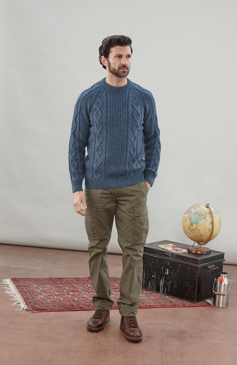 Mens Chunky Merino Wool Fisherman's Jumper