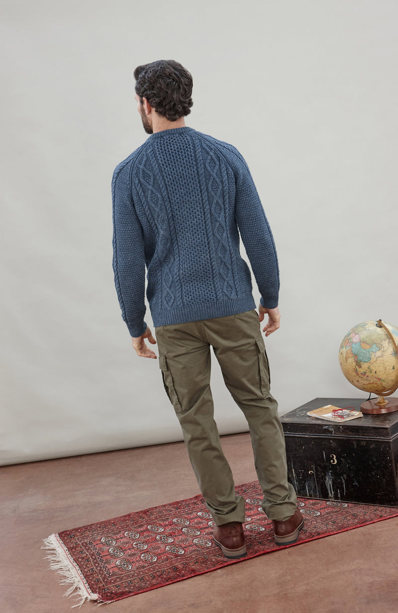 Mens Chunky Merino Wool Fisherman's Jumper