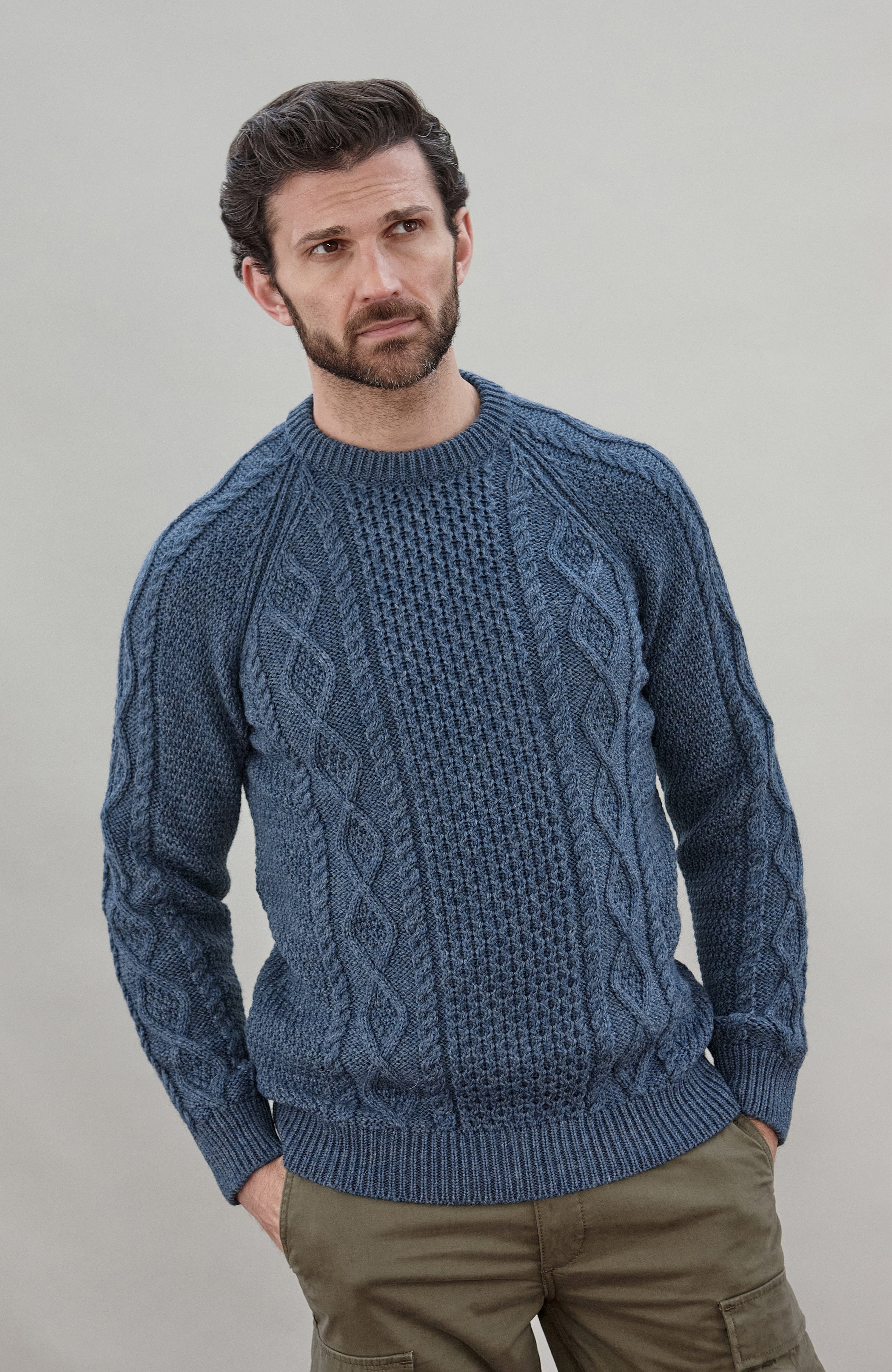 Mens Chunky Merino Wool Fisherman's Jumper