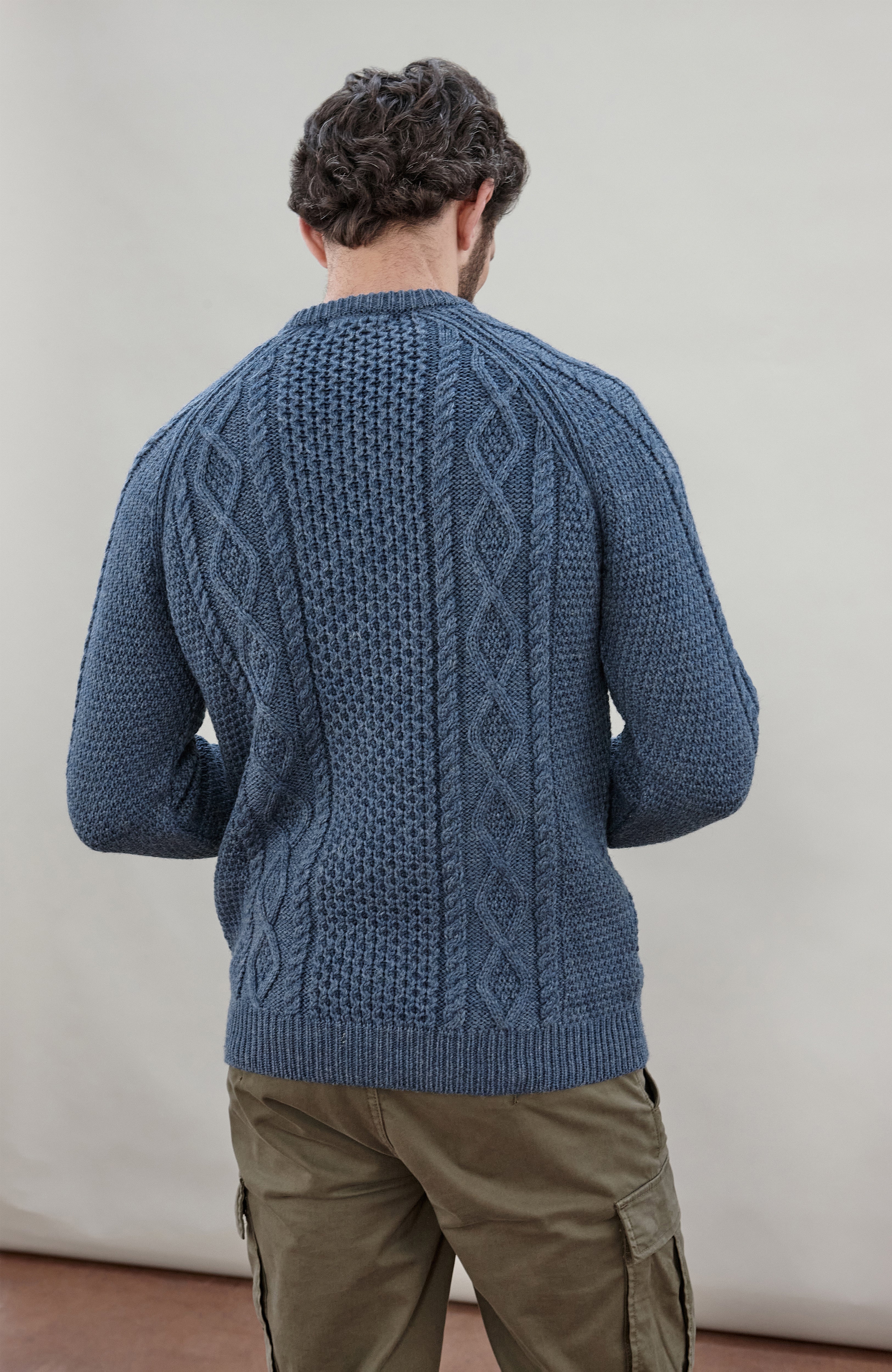 Mens Chunky Merino Wool Fisherman's Jumper