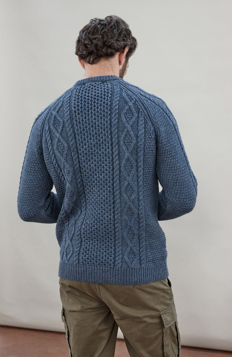 Mens Chunky Merino Wool Fisherman's Jumper