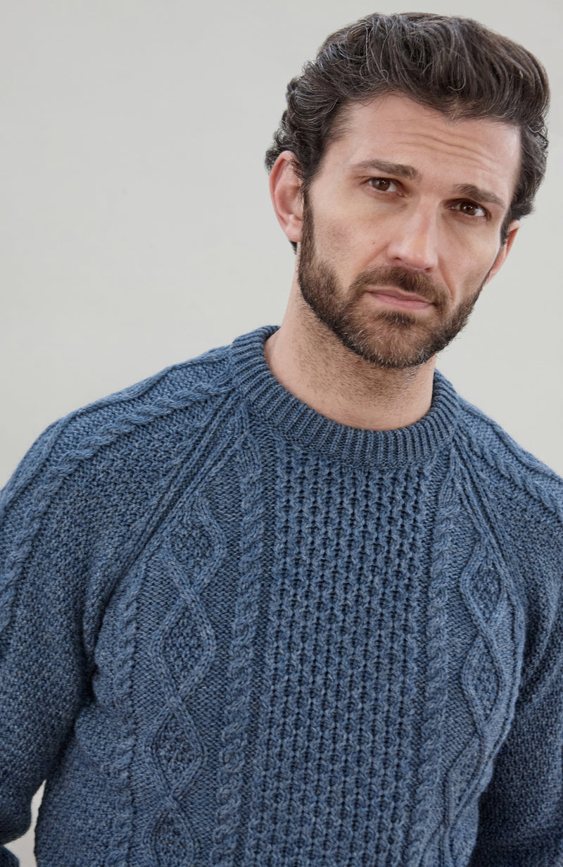 Mens Chunky Merino Wool Fisherman's Jumper