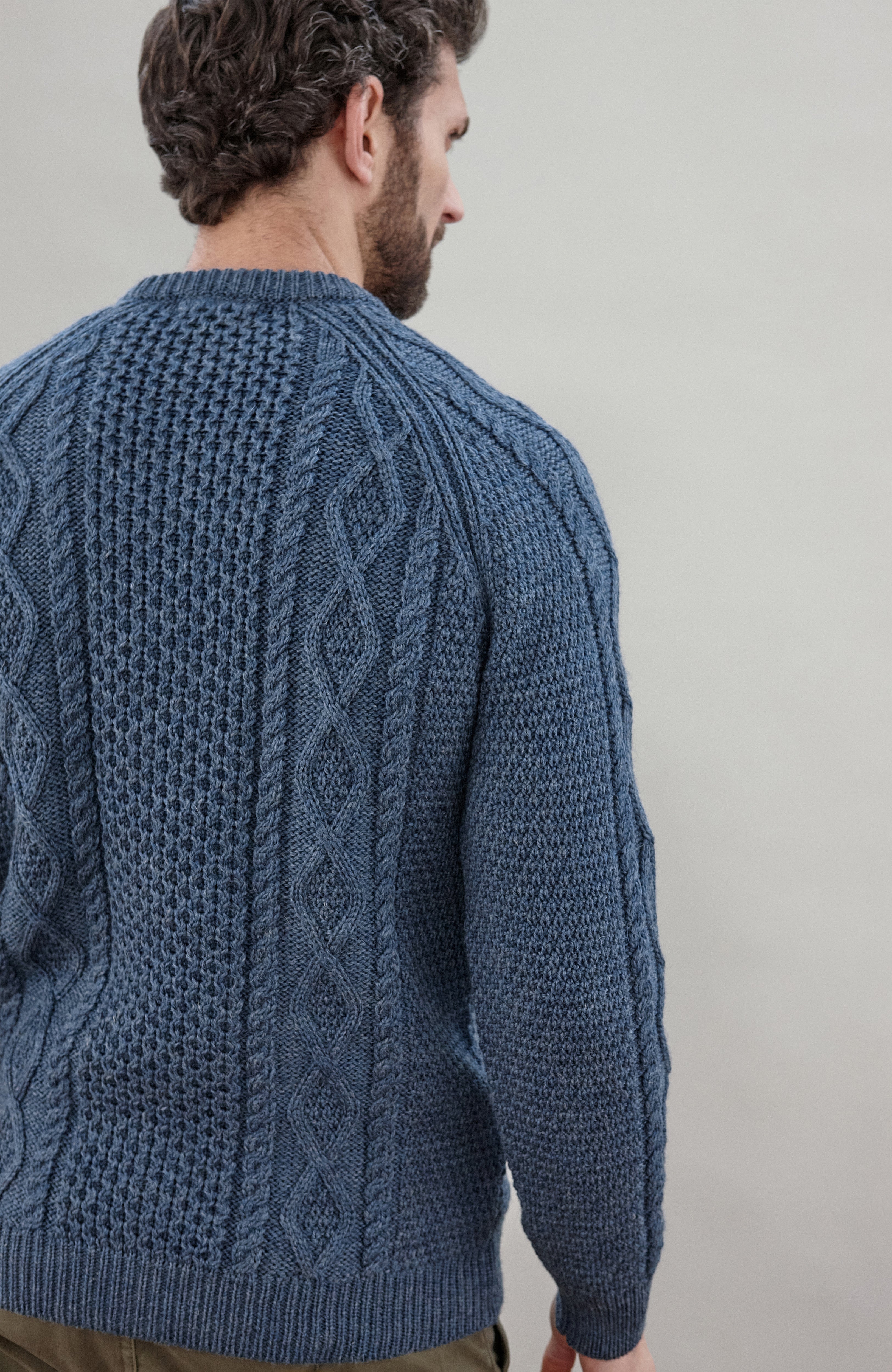 Mens Chunky Merino Wool Fisherman's Jumper