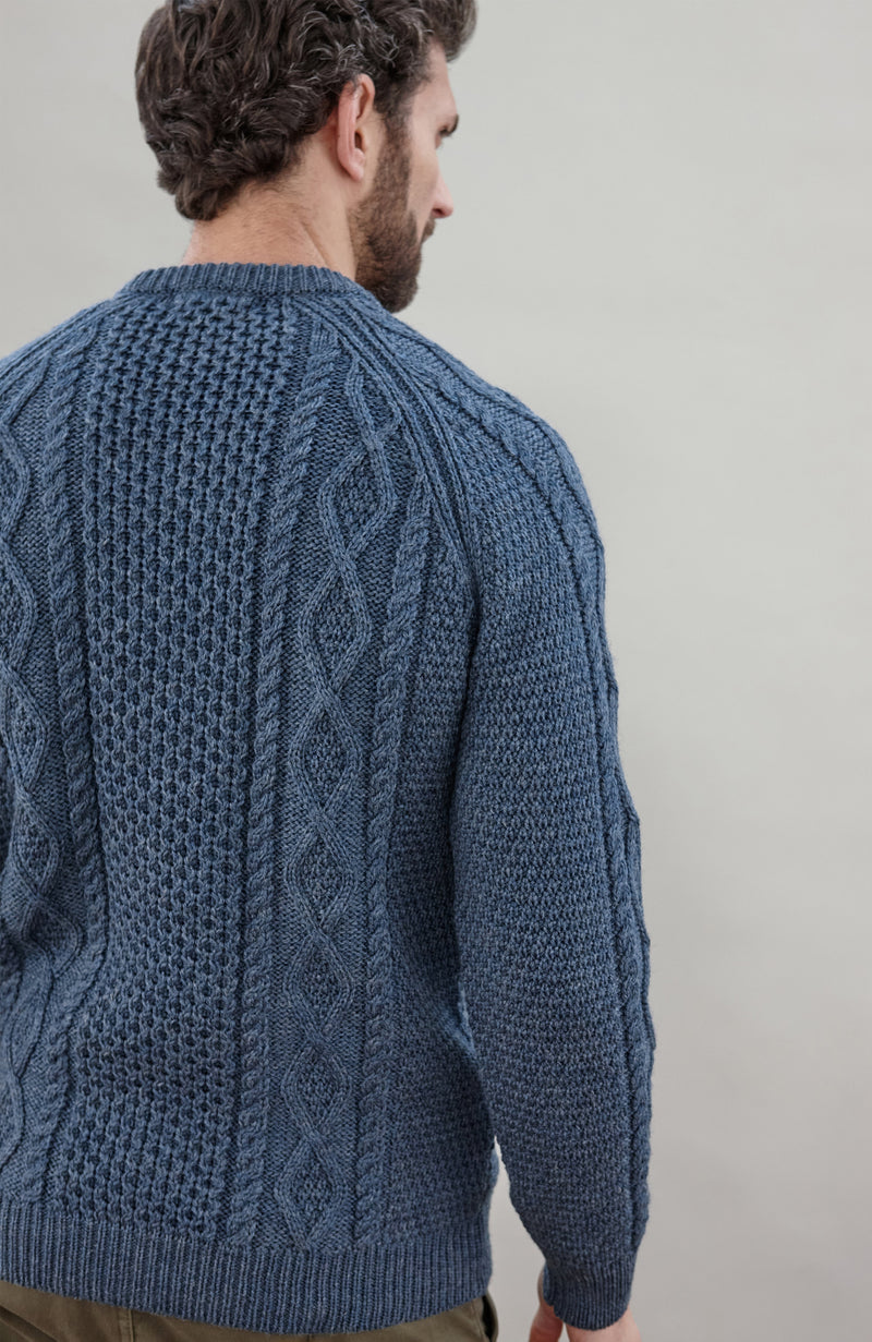 Mens Chunky Merino Wool Fisherman's Jumper