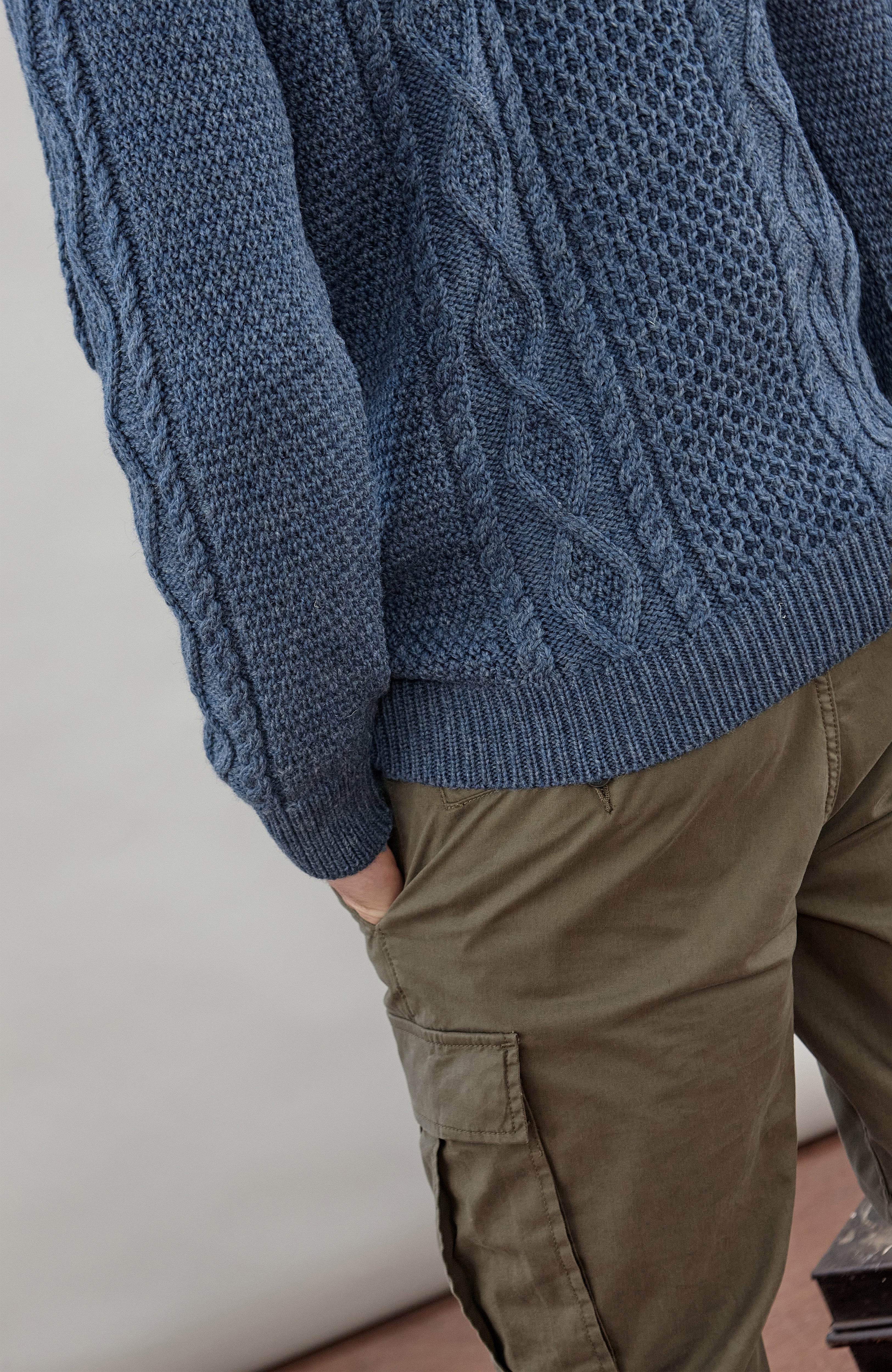Mens Chunky Merino Wool Fisherman's Jumper
