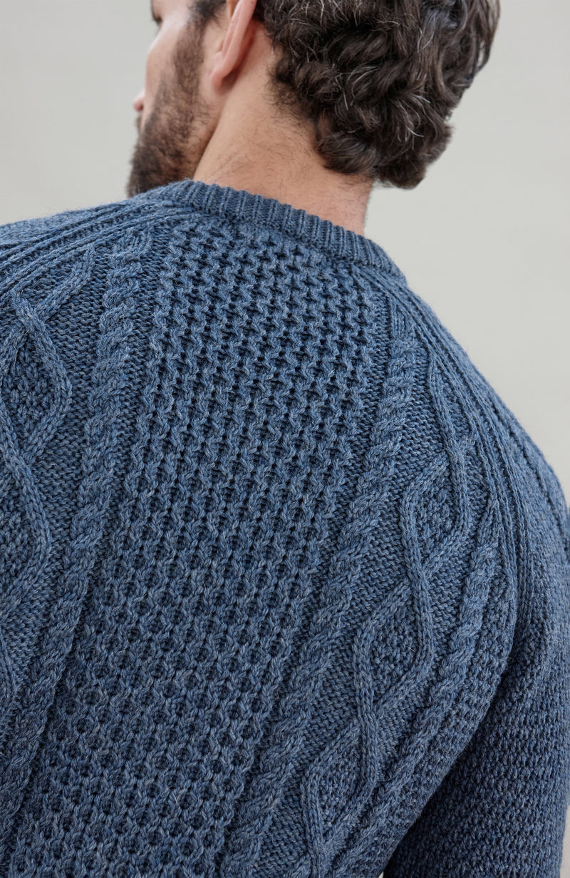 Mens Chunky Merino Wool Fisherman's Jumper