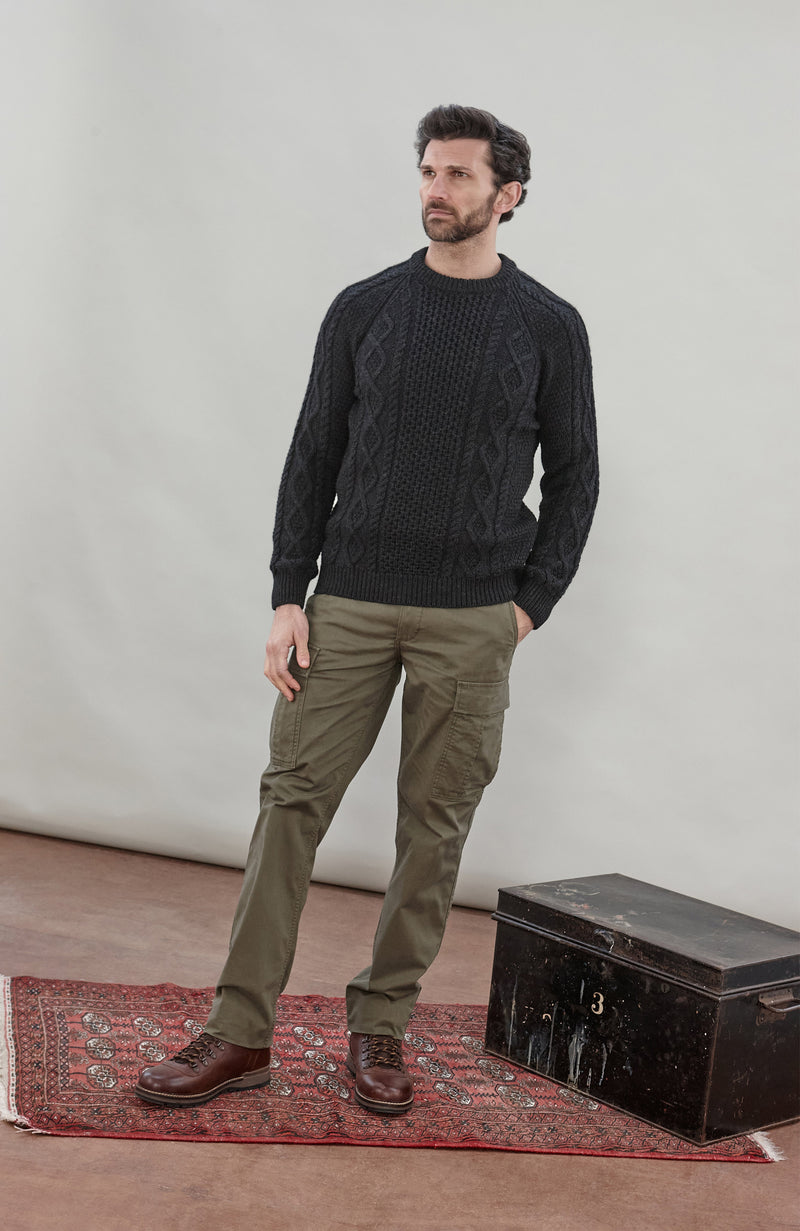 Mens Chunky Merino Wool Fisherman's Jumper