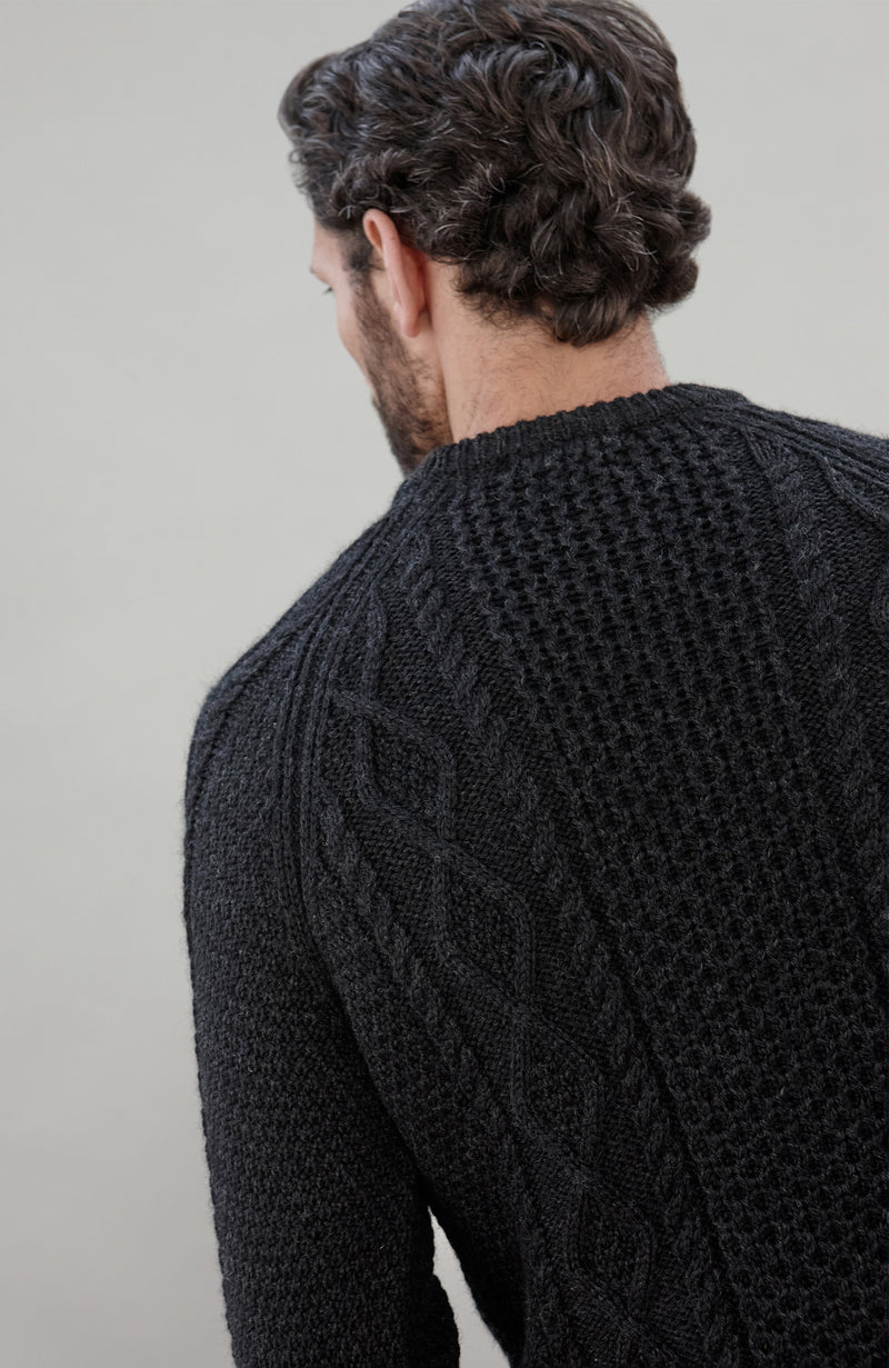 Mens Chunky Merino Wool Fisherman's Jumper