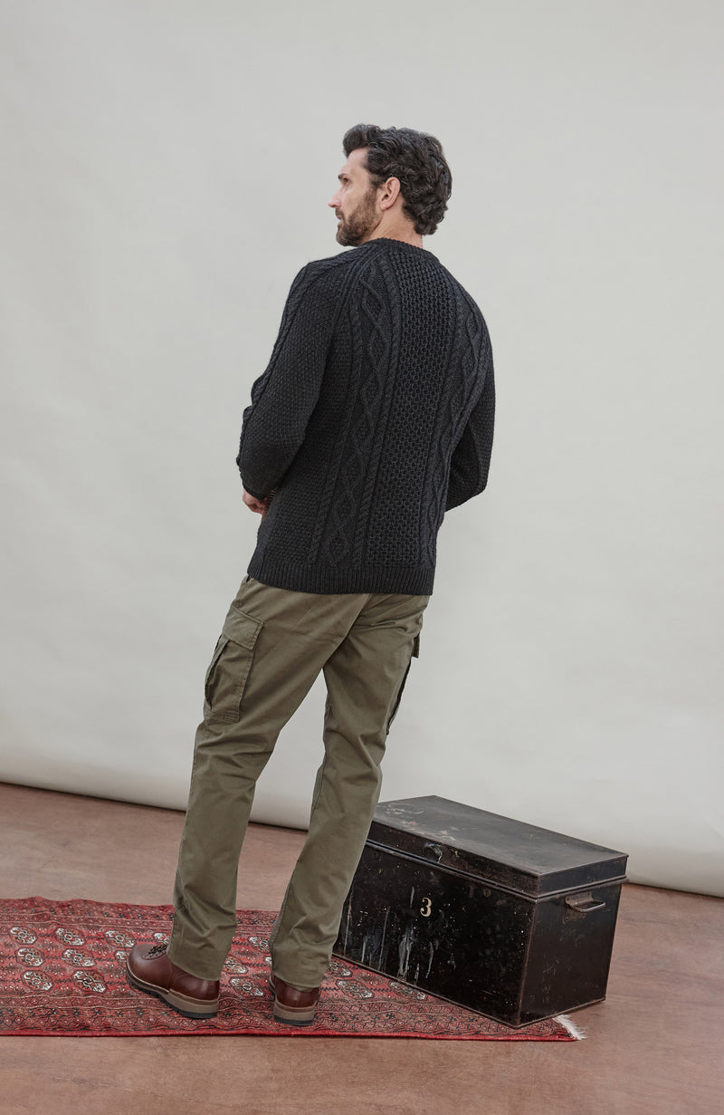 Mens Chunky Merino Wool Fisherman's Jumper