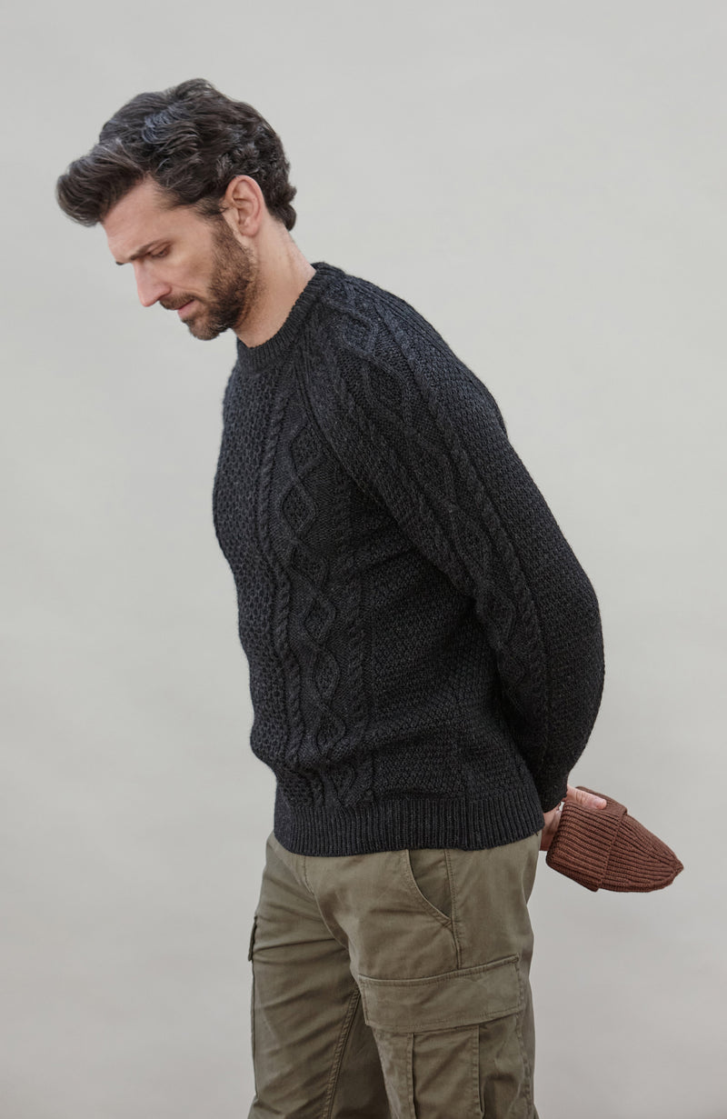 Mens Chunky Merino Wool Fisherman's Jumper