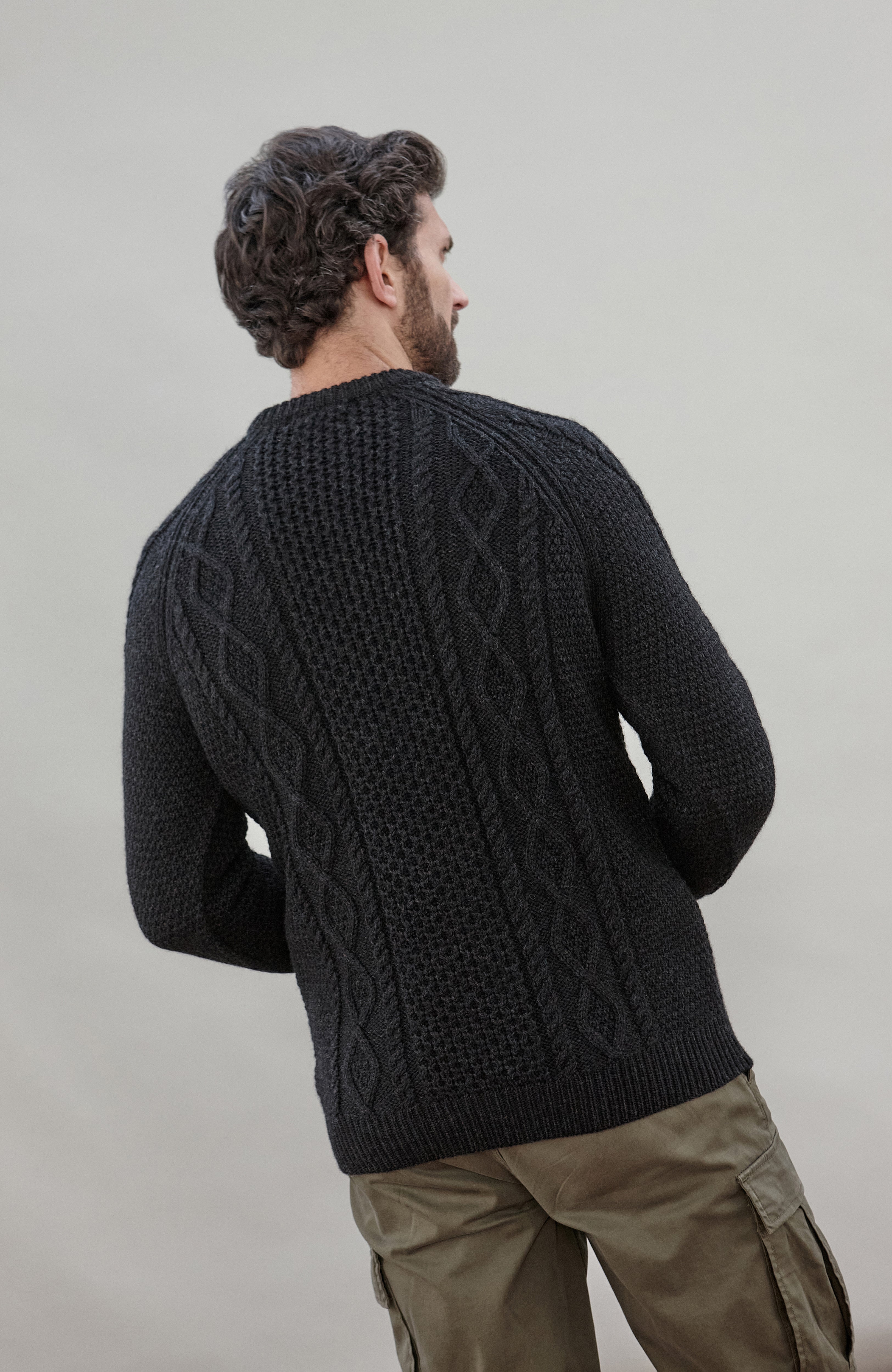 Mens Chunky Merino Wool Fisherman's Jumper