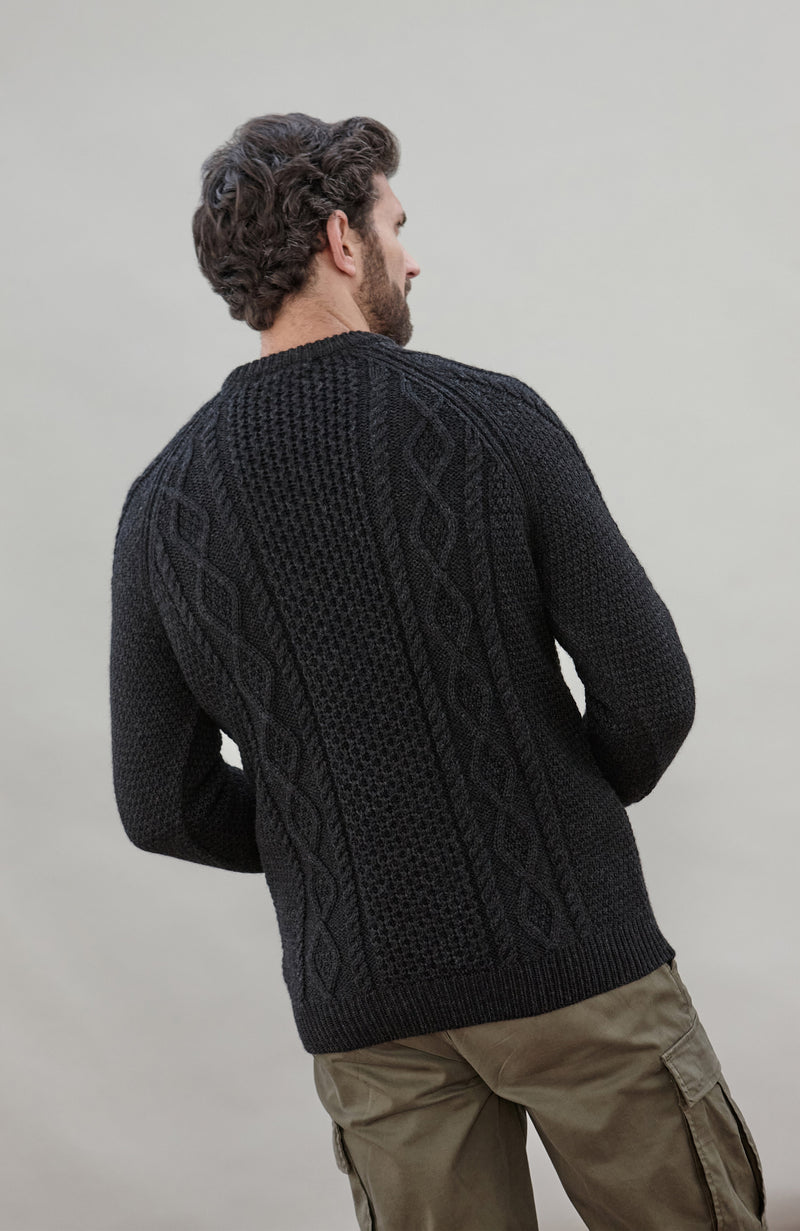 Mens Chunky Merino Wool Fisherman's Jumper
