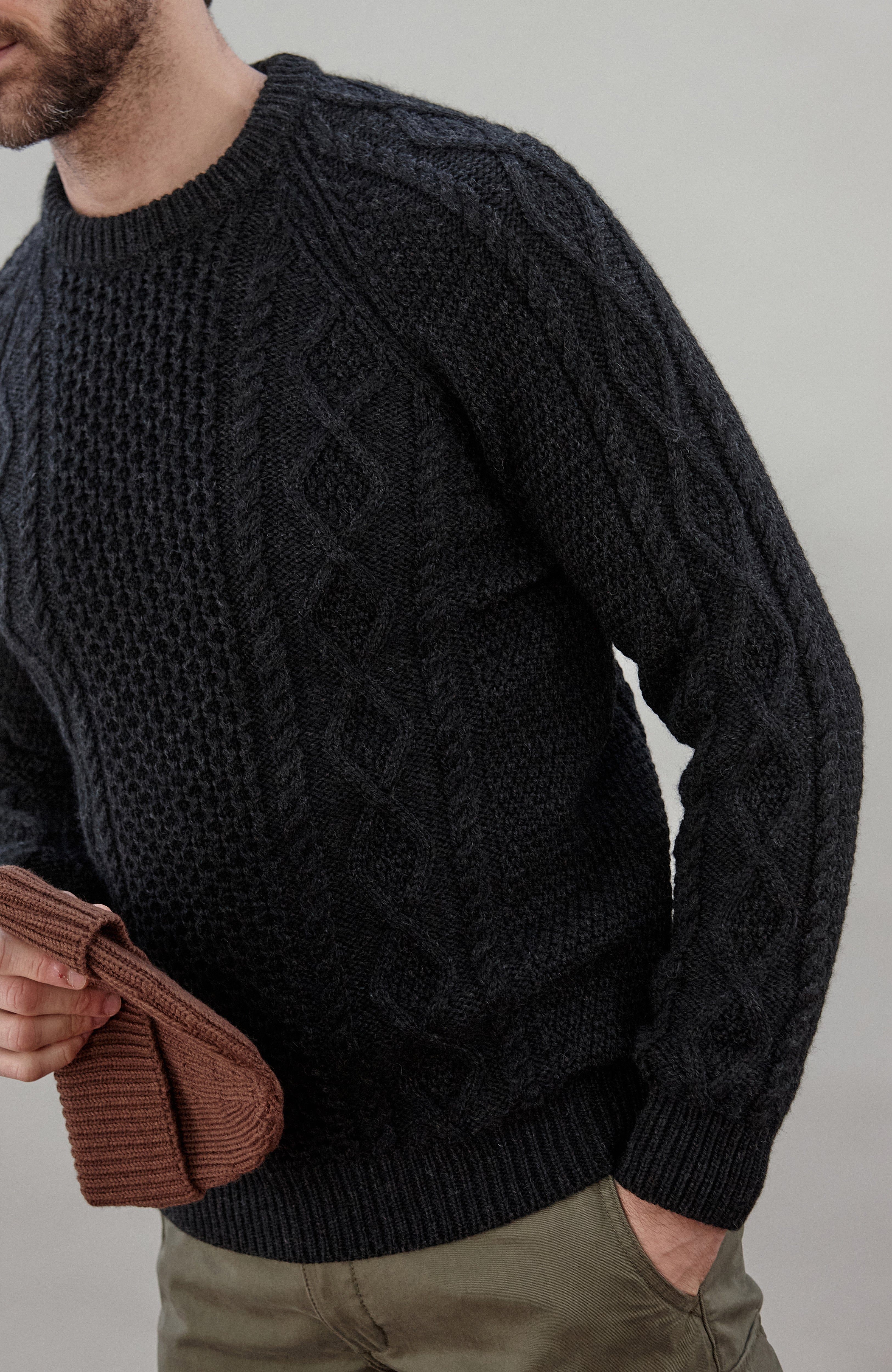 Mens Chunky Merino Wool Fisherman's Jumper