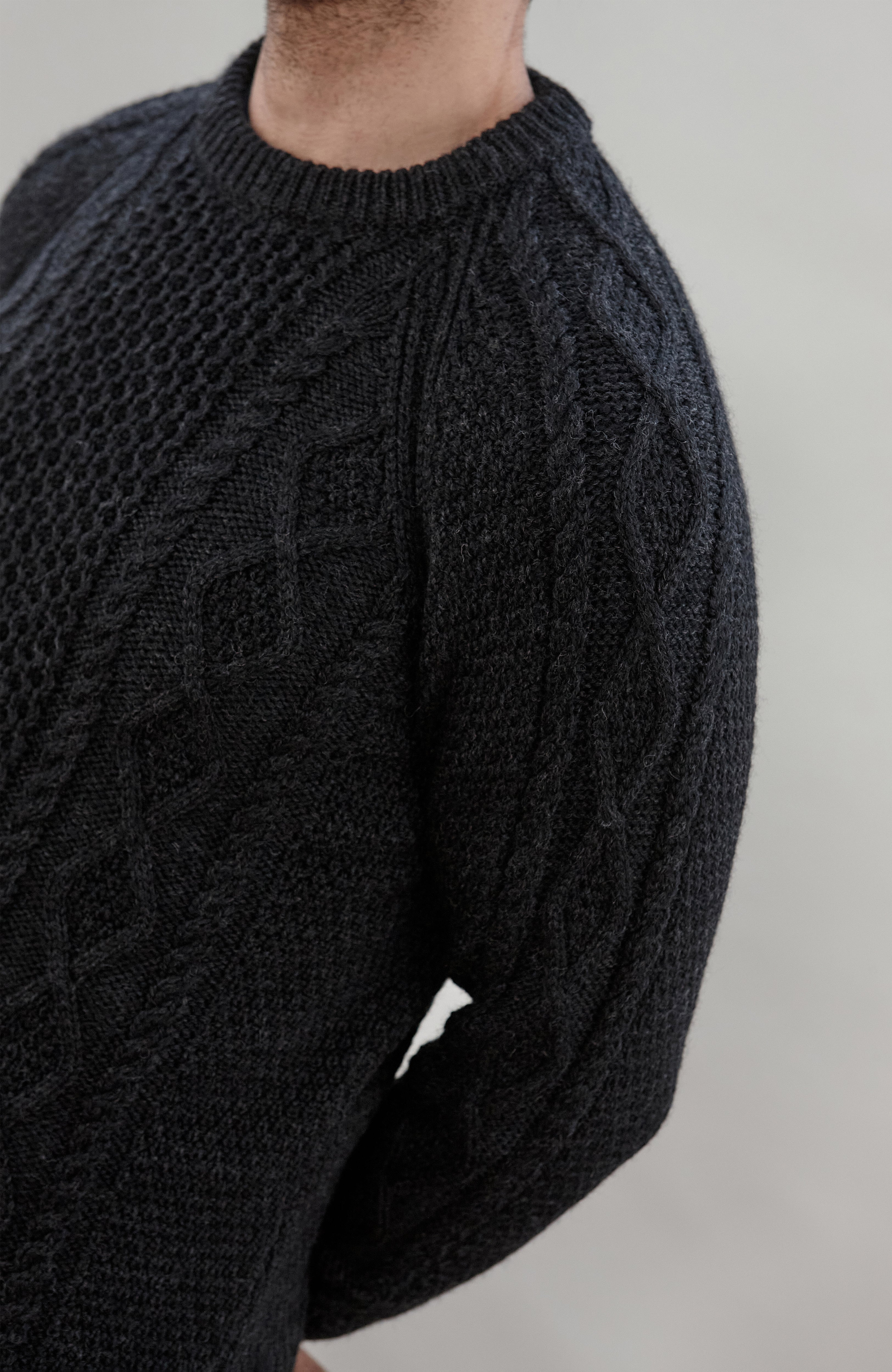 Mens Chunky Merino Wool Fisherman's Jumper