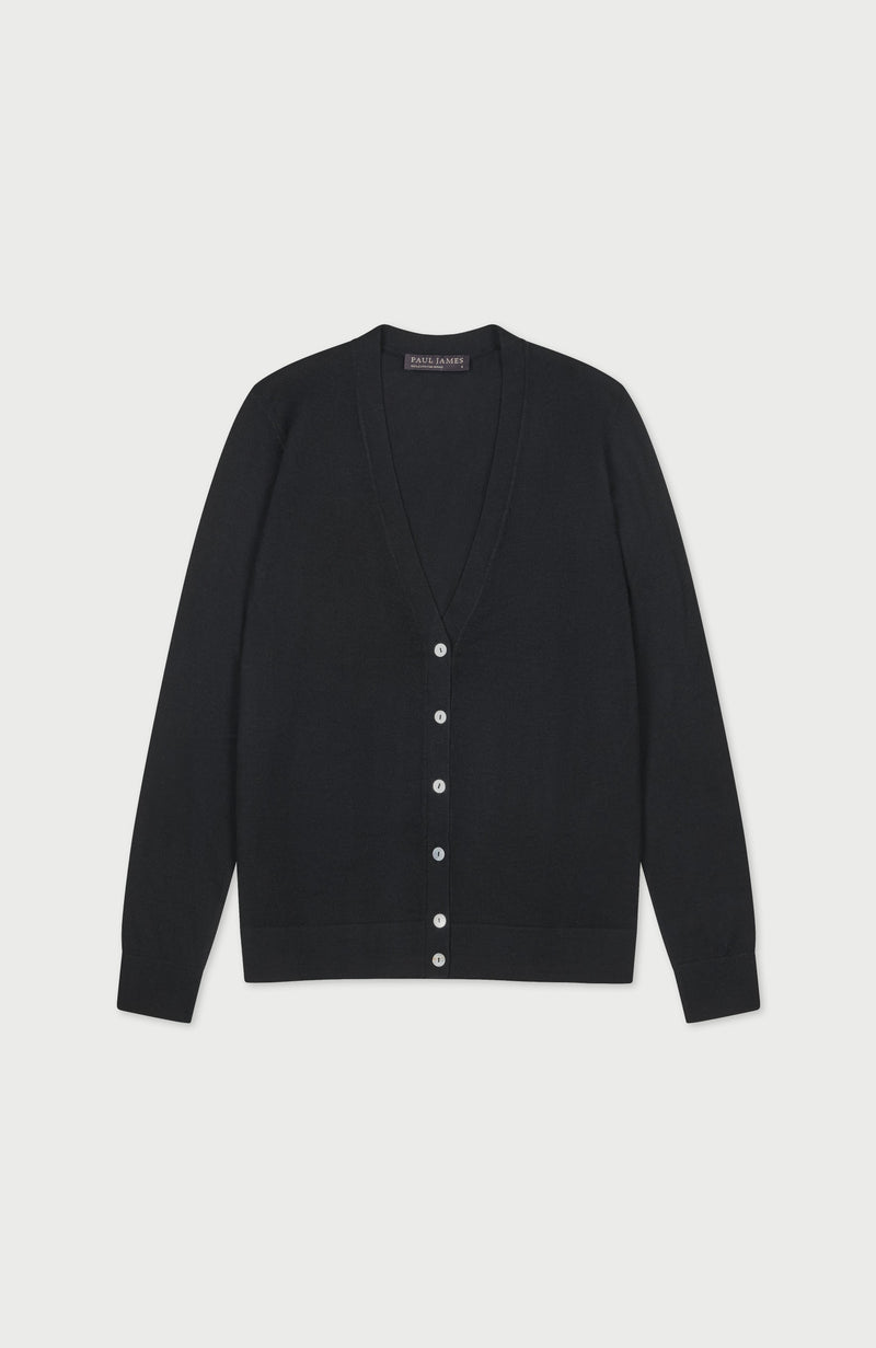 Womens Extra Fine Merino V Neck Cardigan