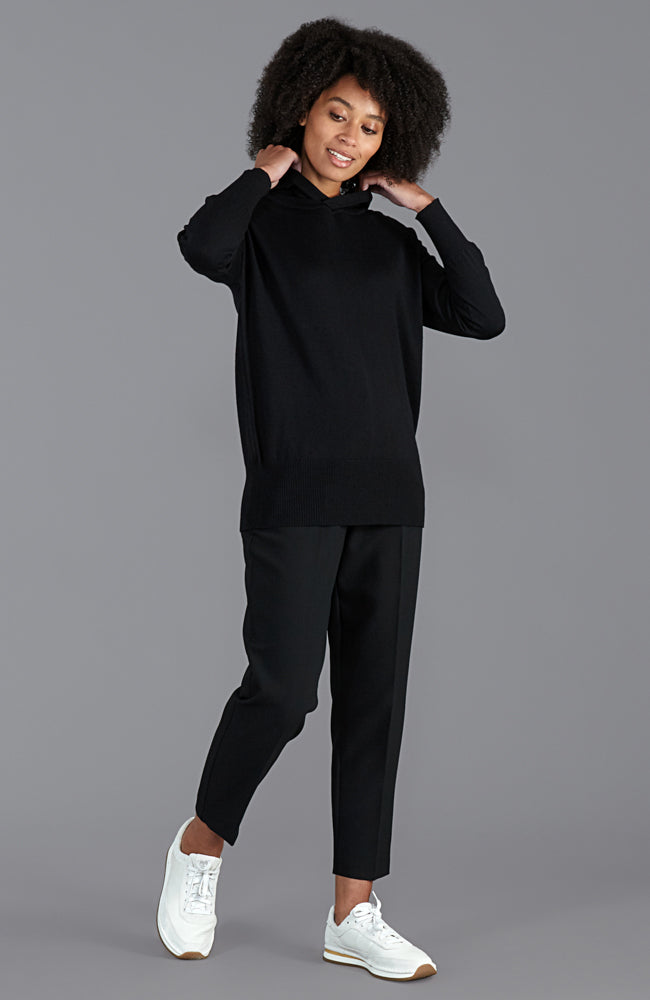 Womens Pure Extra Fine Merino Relaxed Fit Hooded Jumper