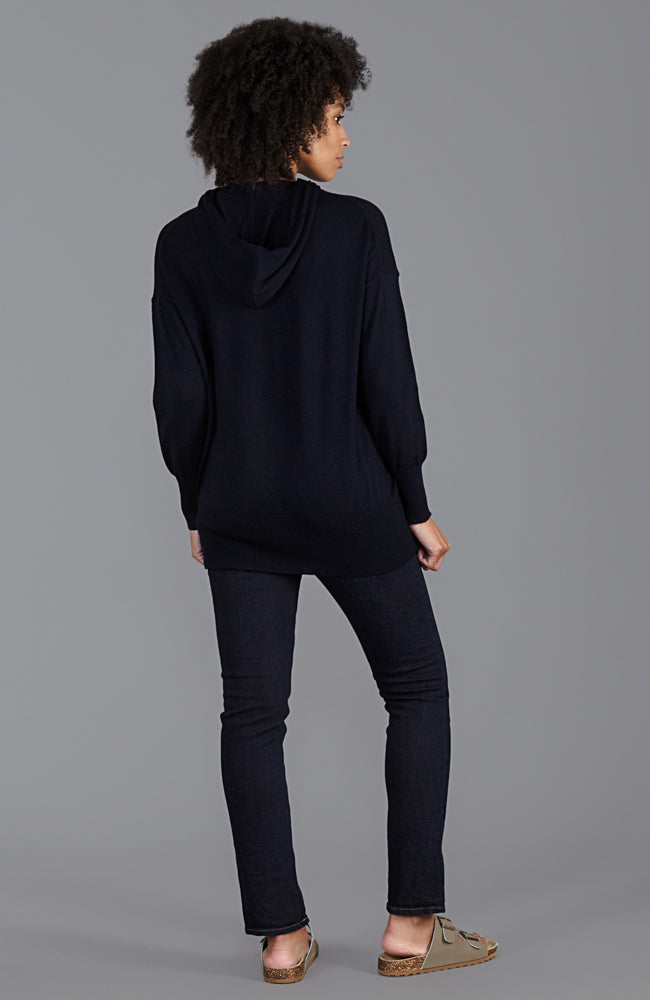 Womens Pure Extra Fine Merino Relaxed Fit Hooded Jumper