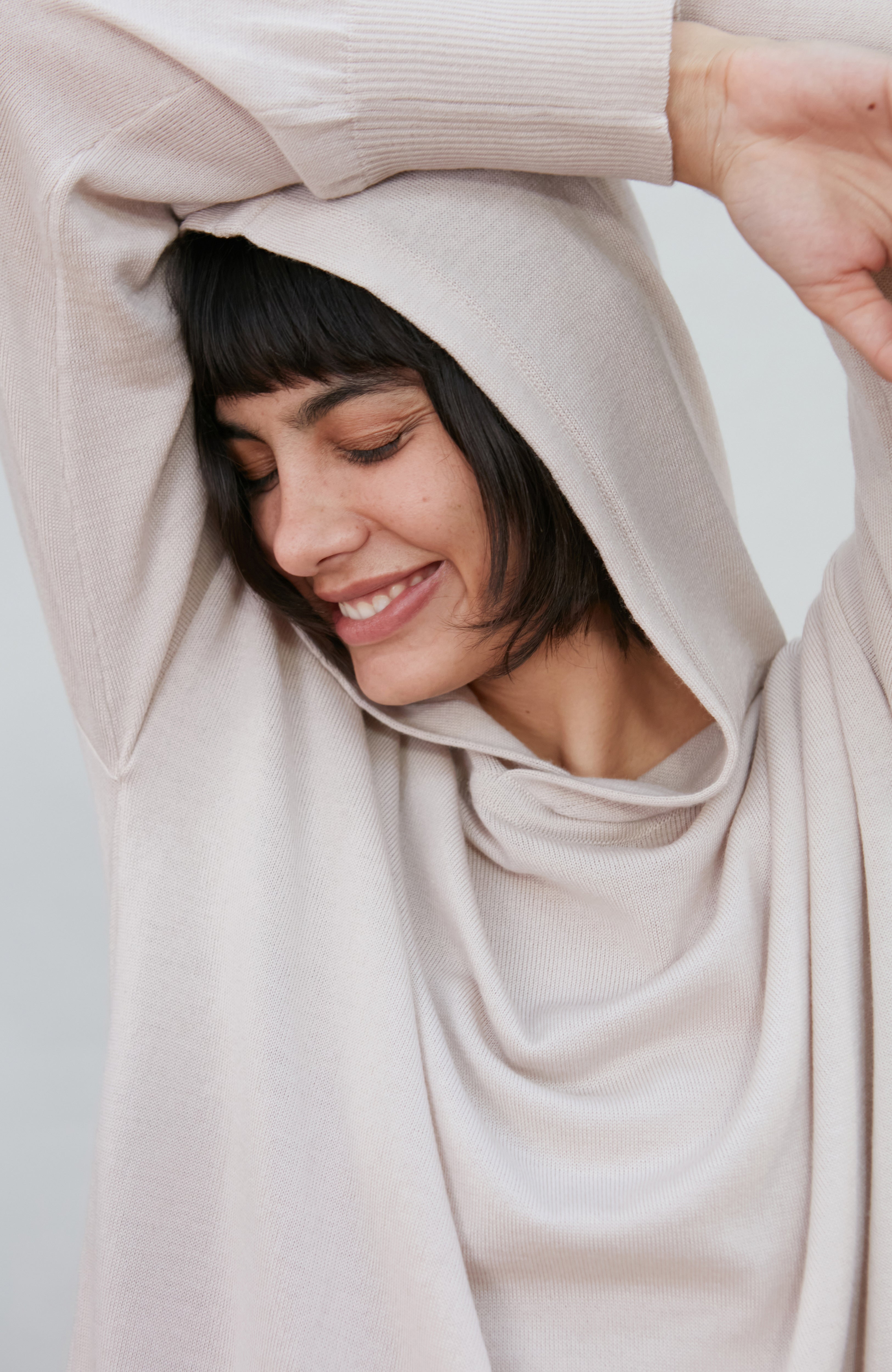 Womens Pure Extra Fine Merino Relaxed Fit Hooded Jumper