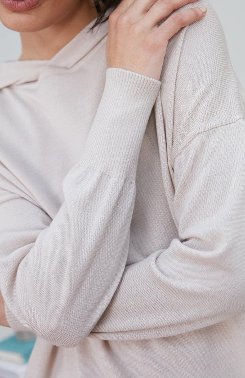 Womens Pure Extra Fine Merino Relaxed Fit Hooded Jumper