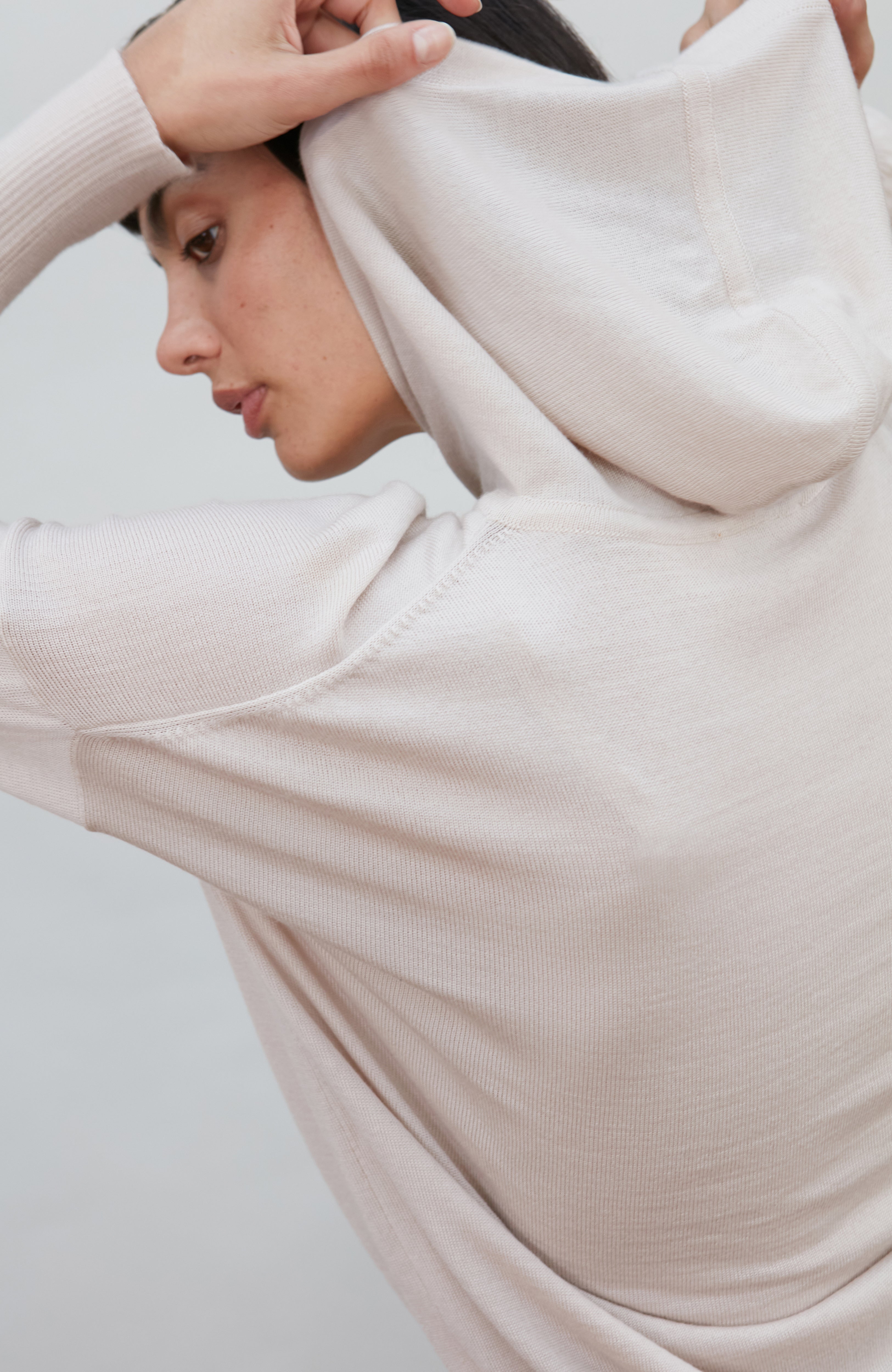Womens Pure Extra Fine Merino Relaxed Fit Hooded Jumper