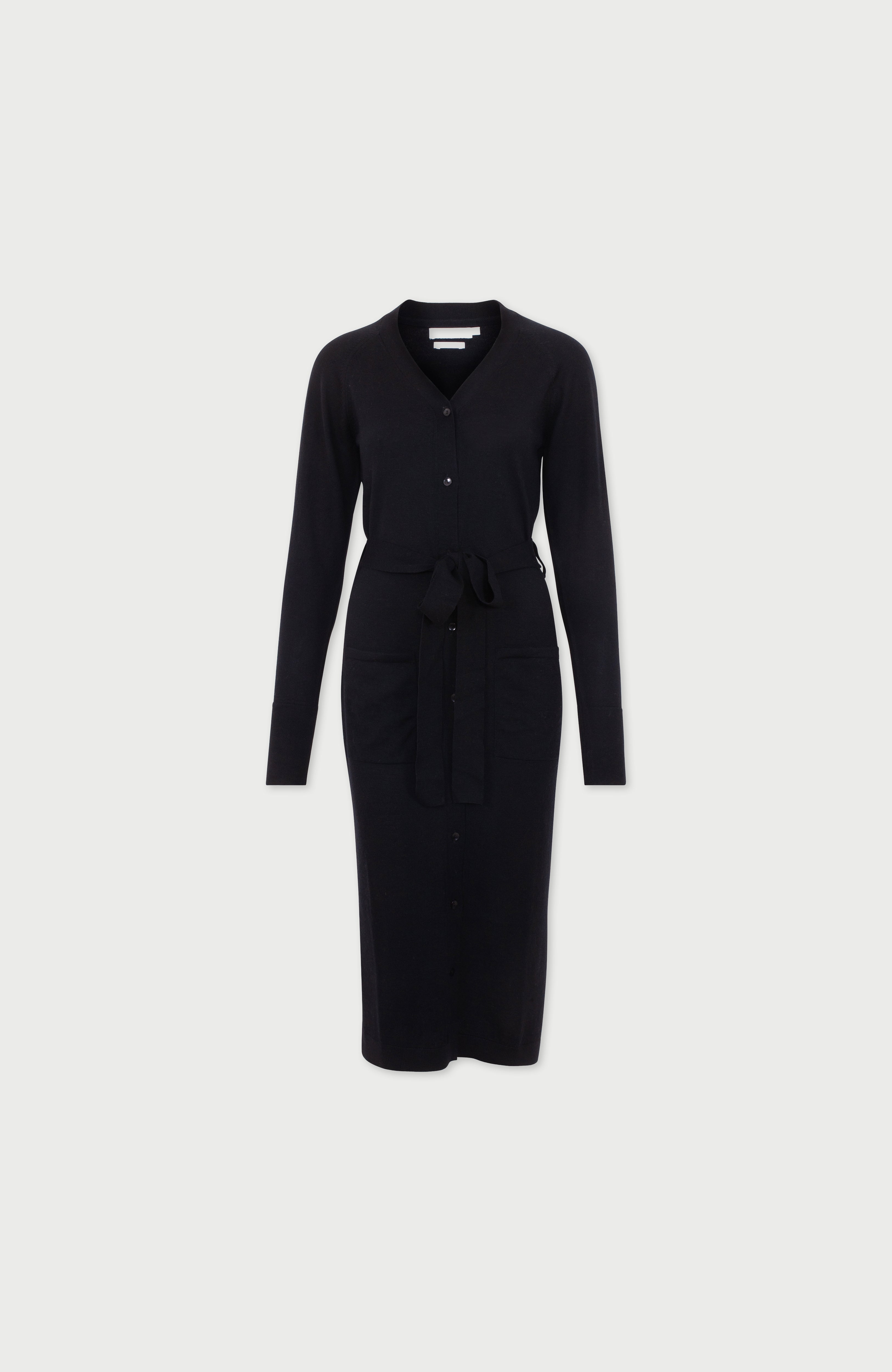 Womens Pure Extrafine Merino Long Cardigan Dress