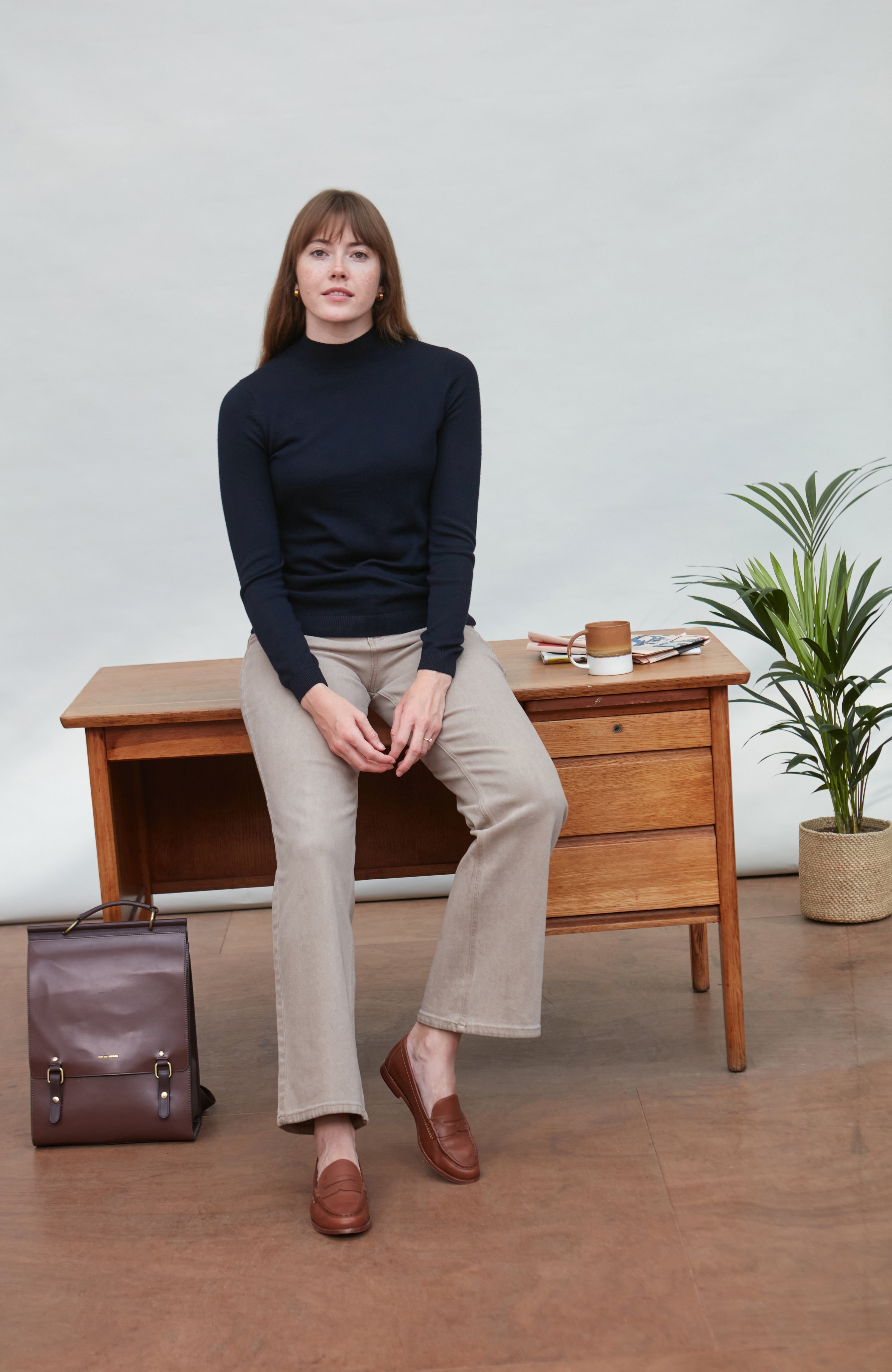 Womens Pure Extra Fine Merino High Neck Jumper