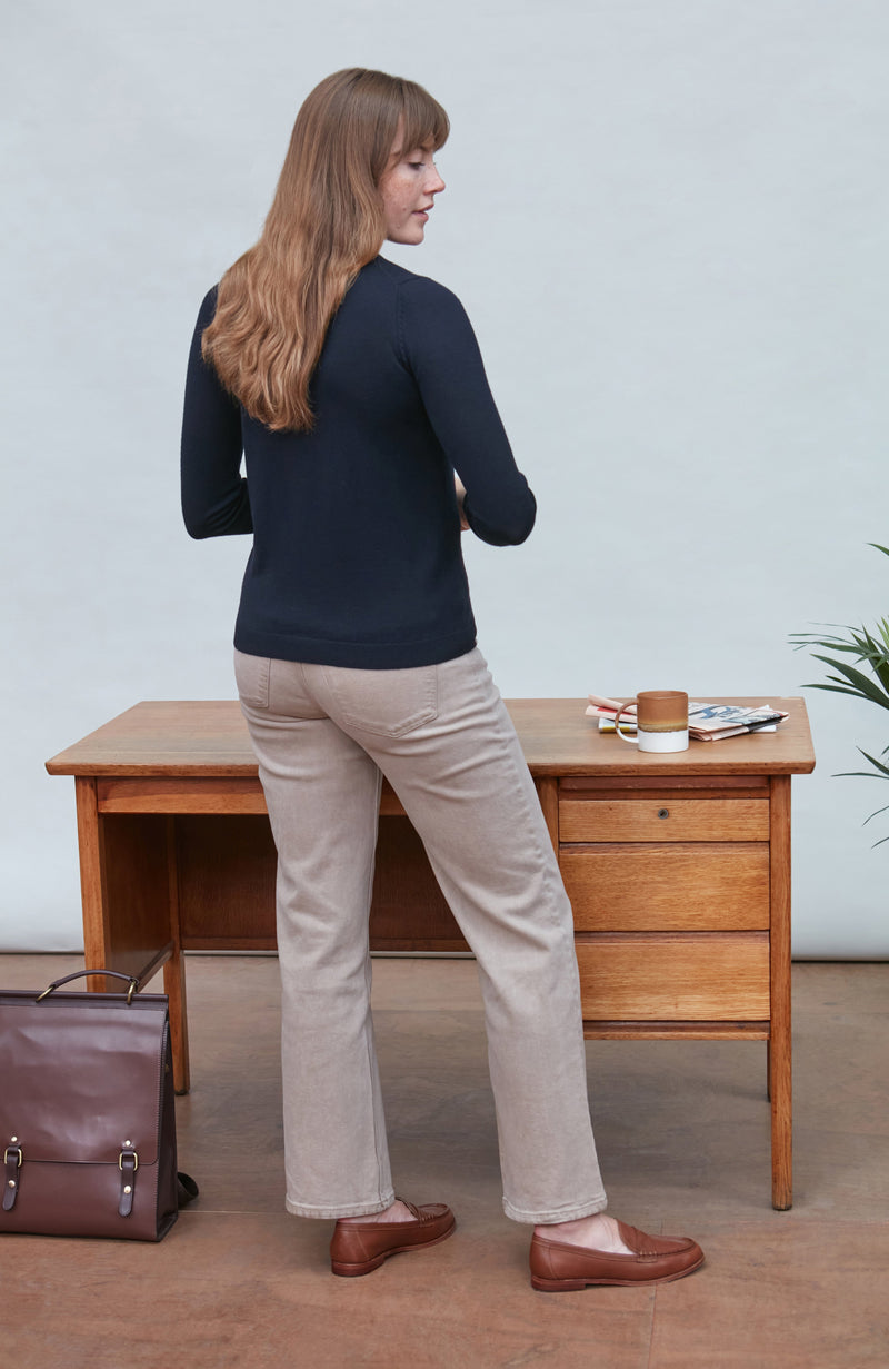 Womens Pure Extra Fine Merino High Neck Jumper