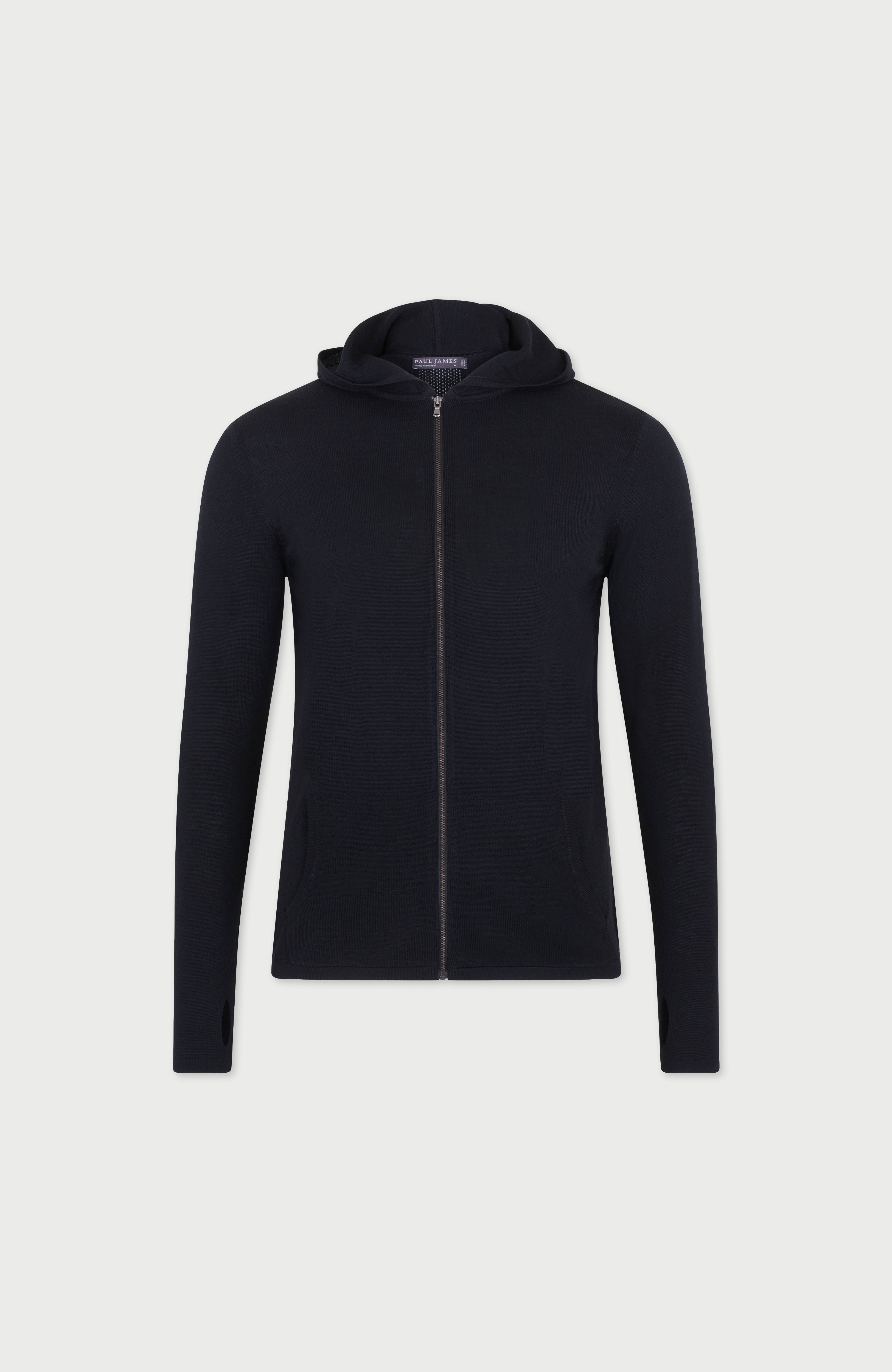 Mens Heavyweight Merino Activewear Hooded Jumper