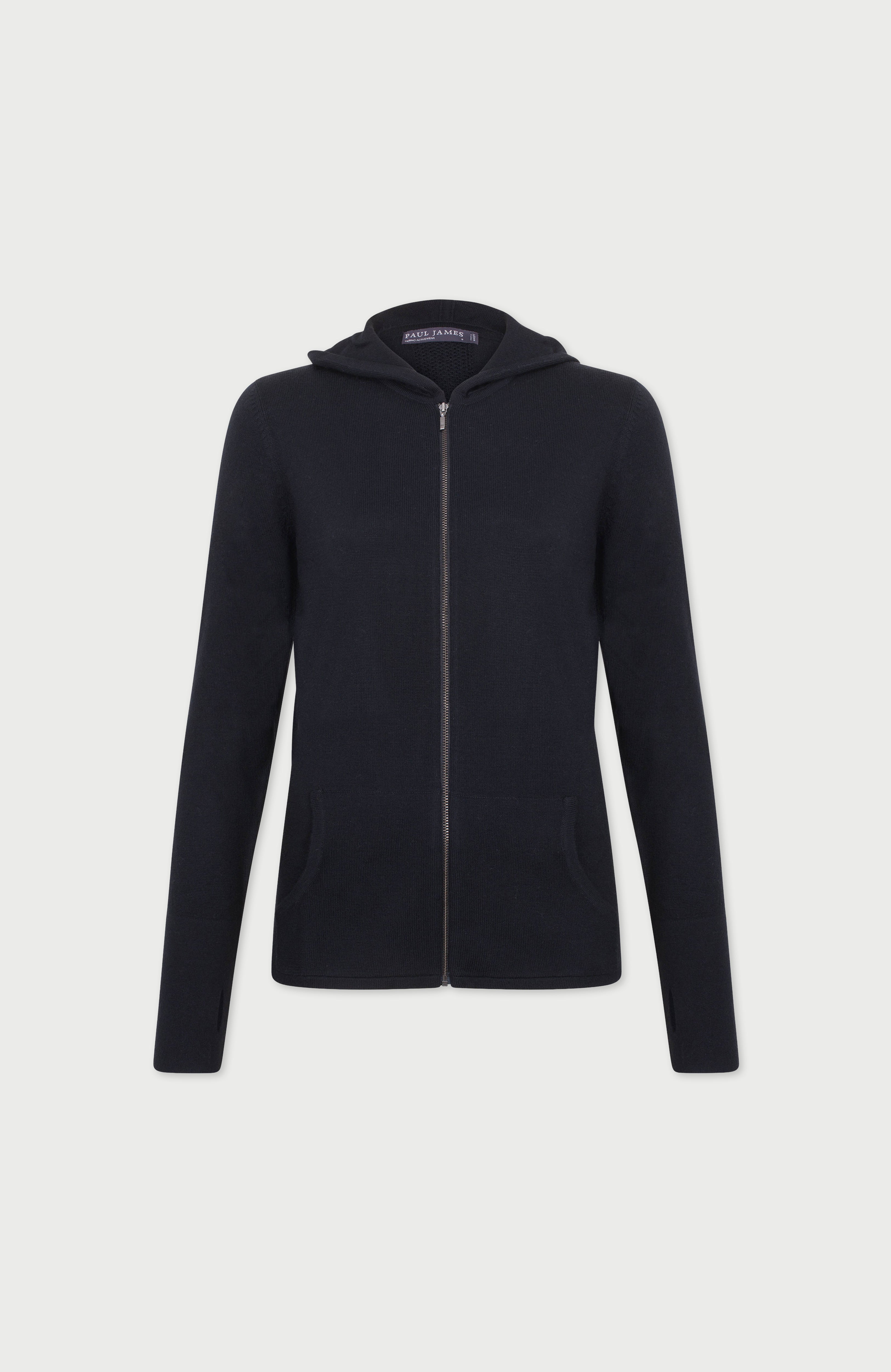 Womens Heavyweight Merino Activewear Hooded Jumper