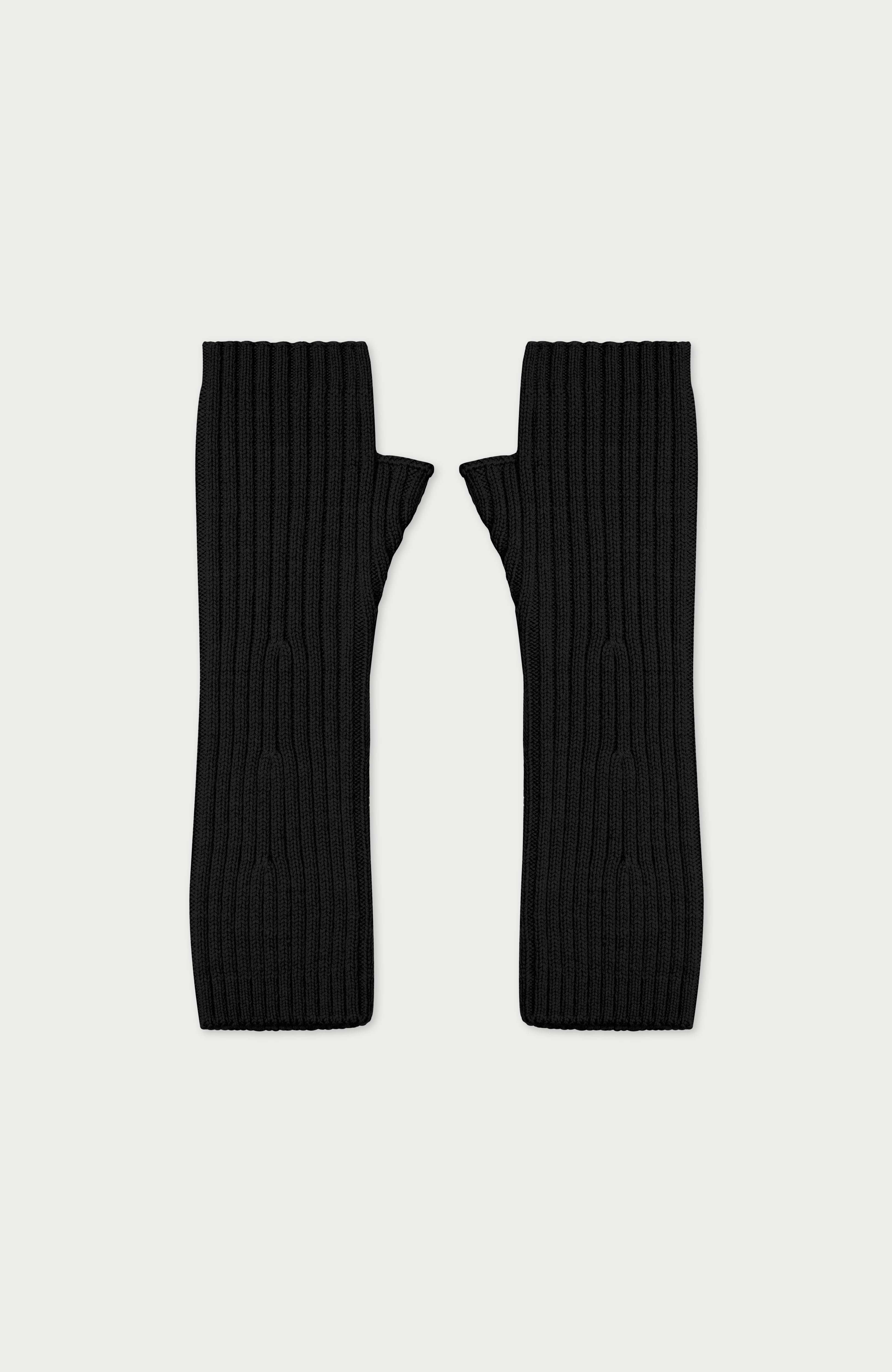 Womens Merino Activewear Ribbed Fingerless Gloves