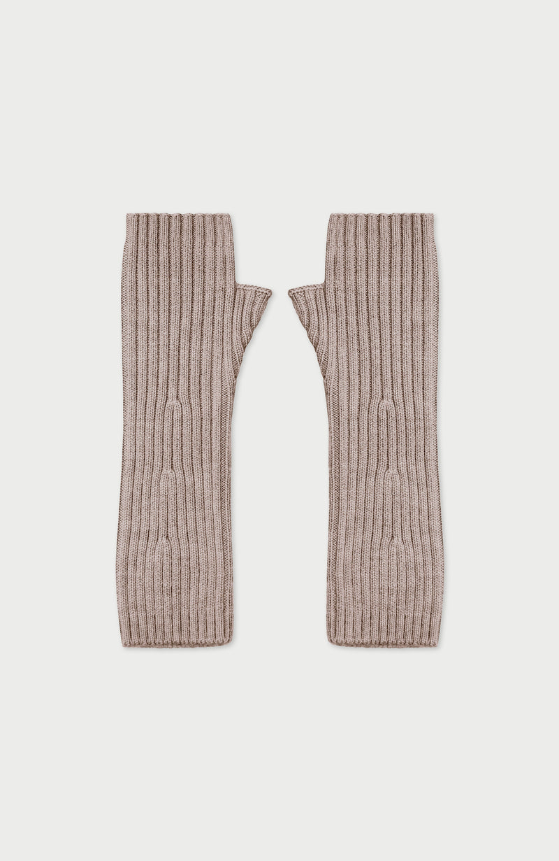 Womens Merino Activewear Ribbed Fingerless Gloves