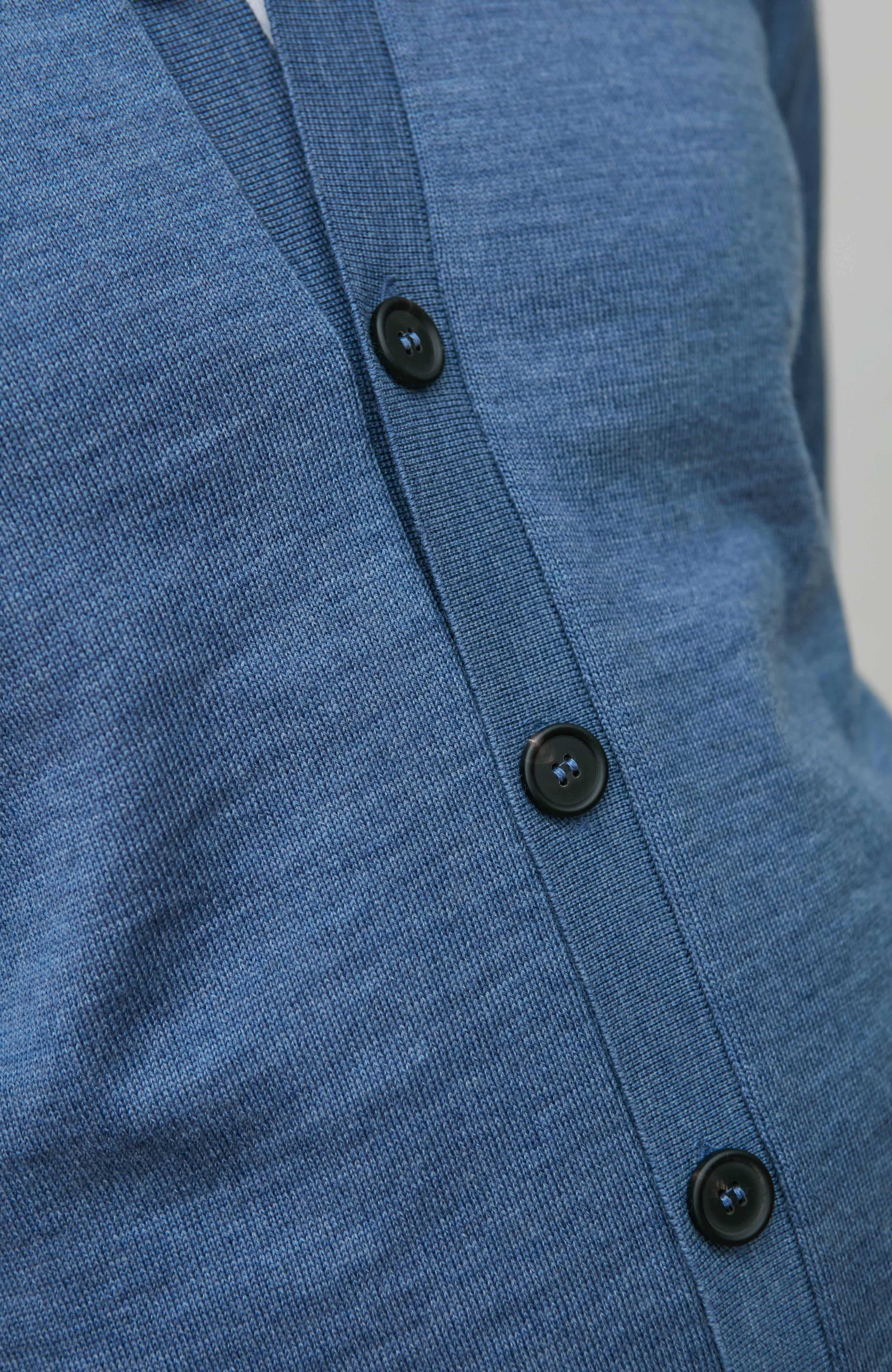 Mens Extra Fine Merino Wool Polo Cardigan