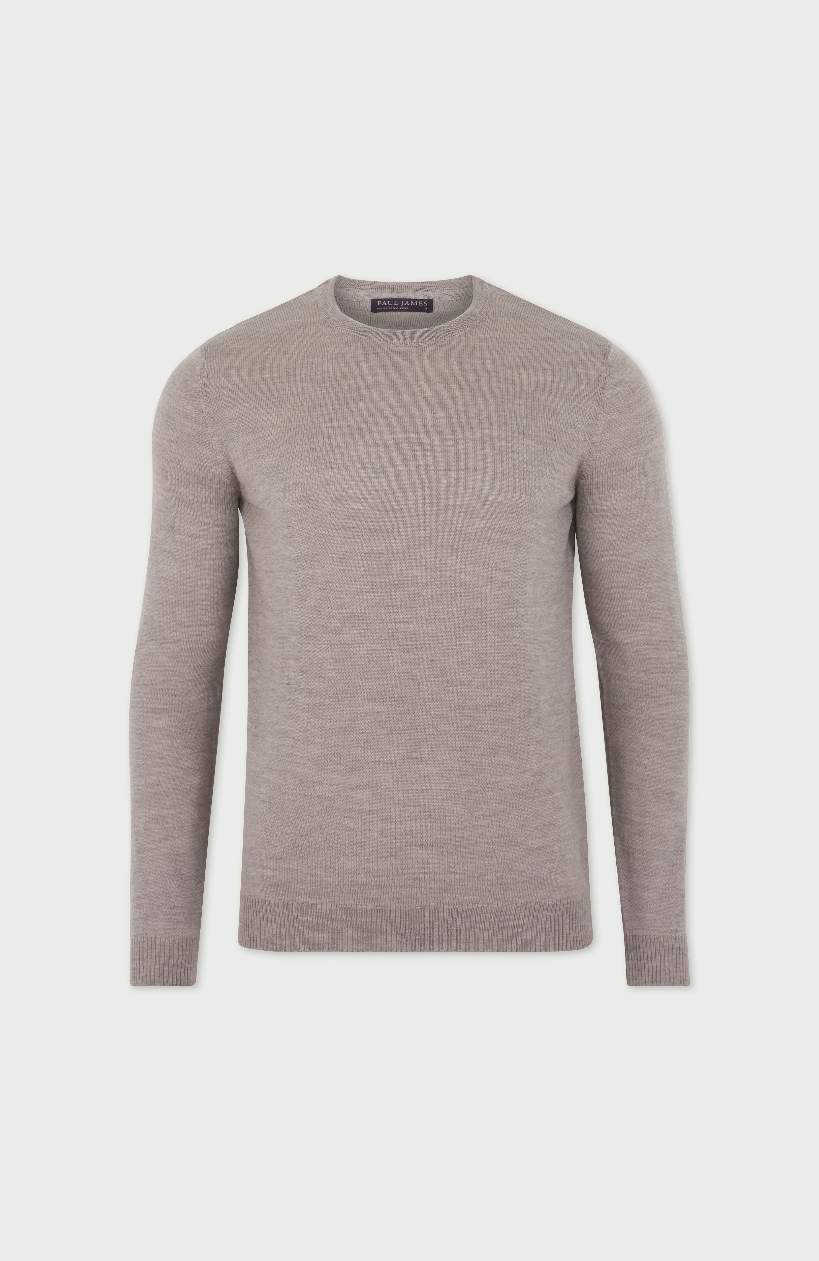 Mens Extra Fine Merino Wool Crew Neck Jumper