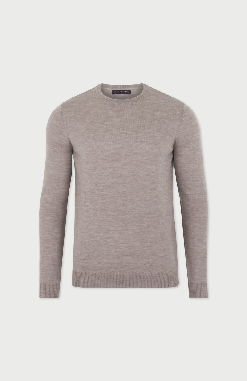Mens Extra Fine Merino Wool Crew Neck Jumper