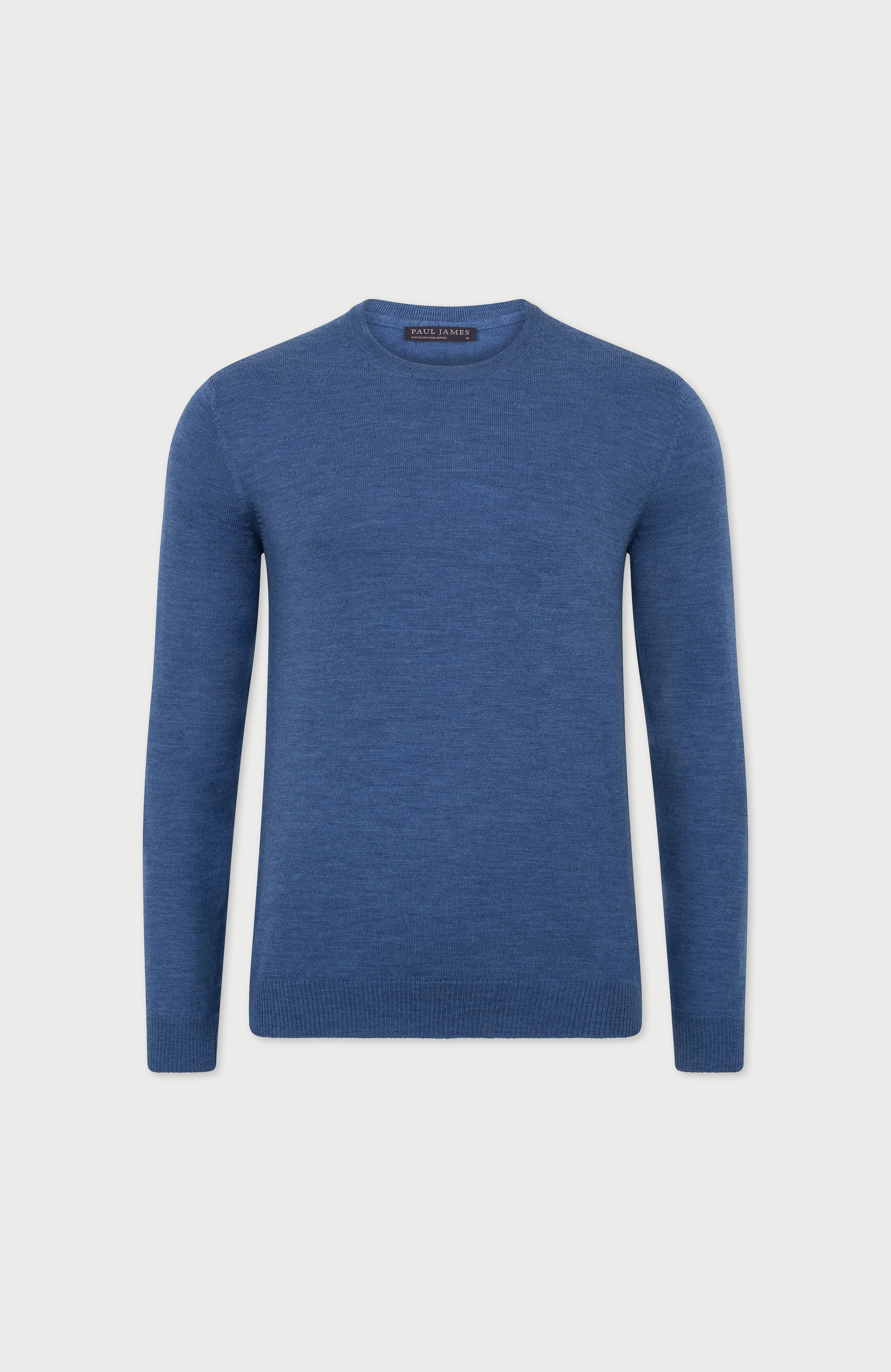 Mens Extra Fine Merino Wool Crew Neck Jumper