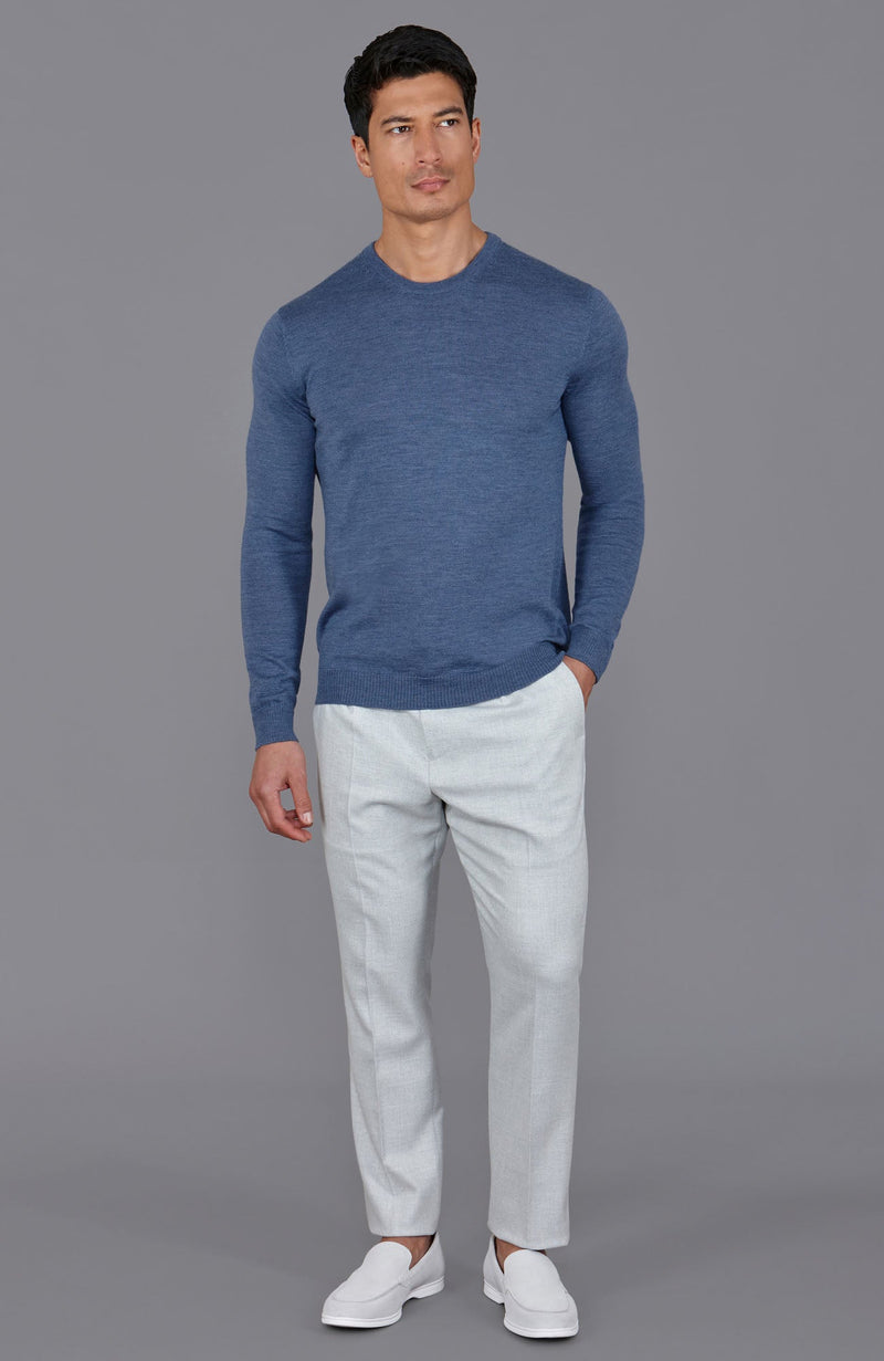 Mens Extra Fine Merino Wool Crew Neck Jumper