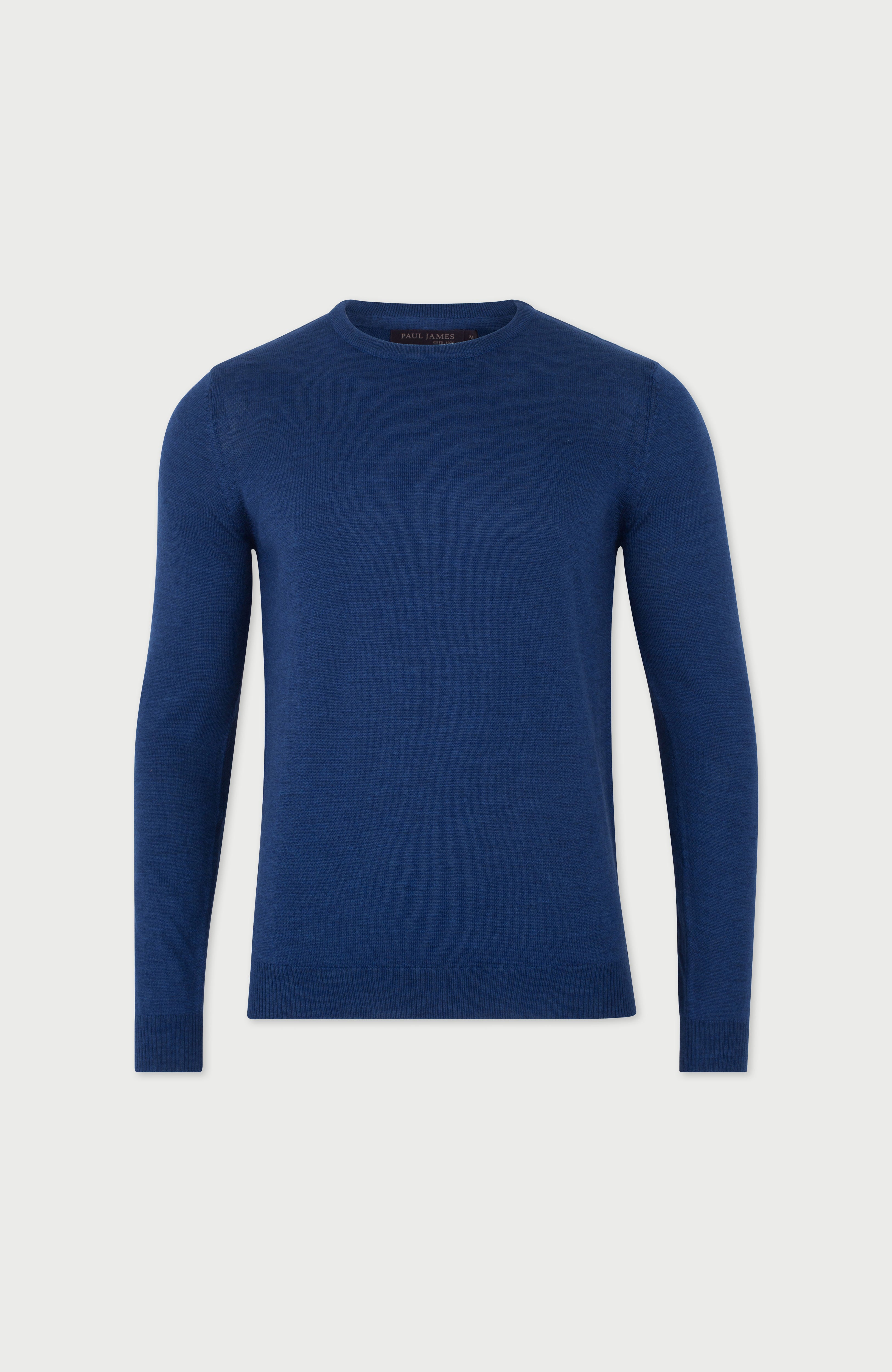 Mens Extra Fine Merino Wool Crew Neck Jumper