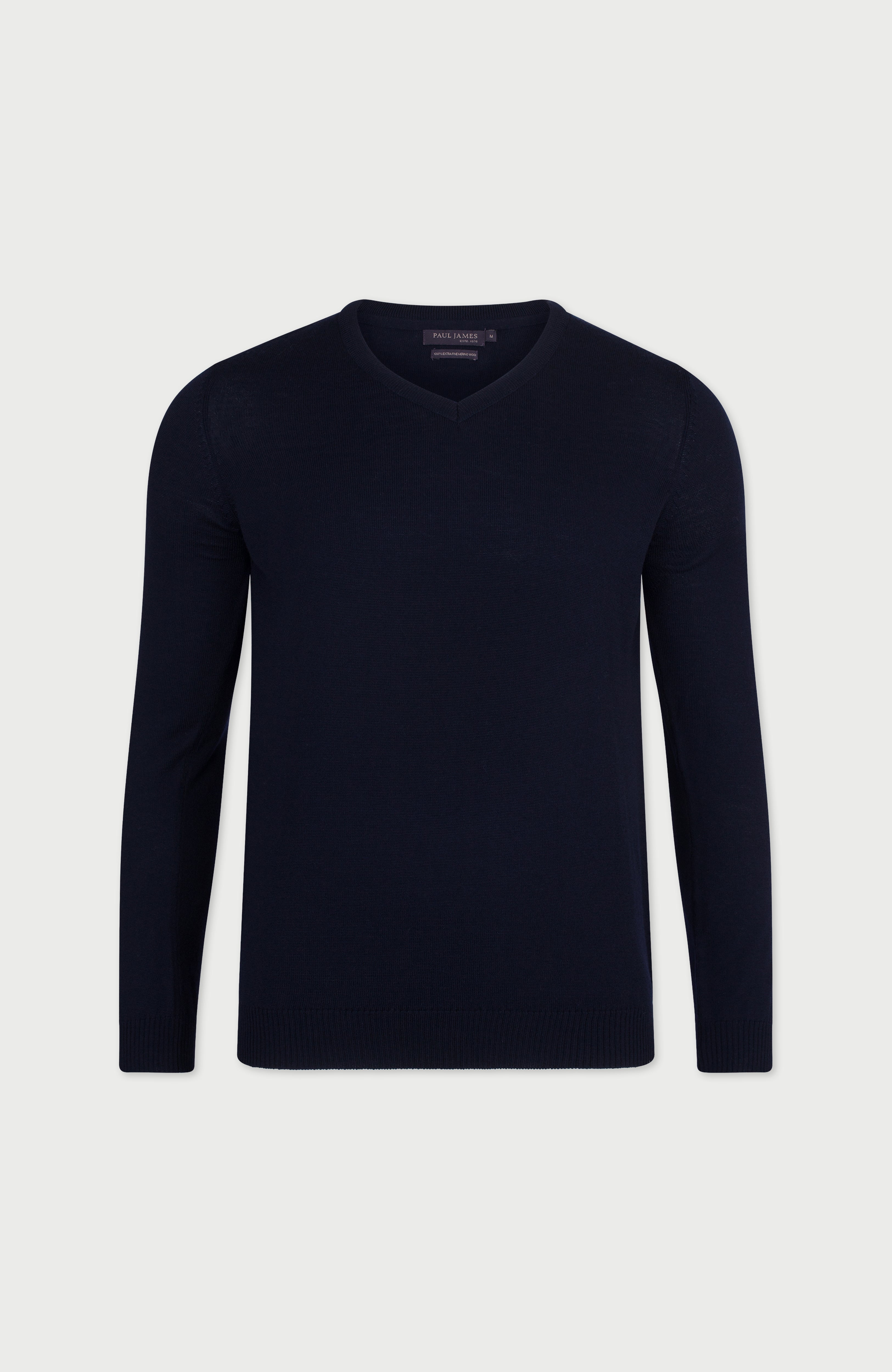 Mens Extra Fine Merino Wool V-Neck Jumper