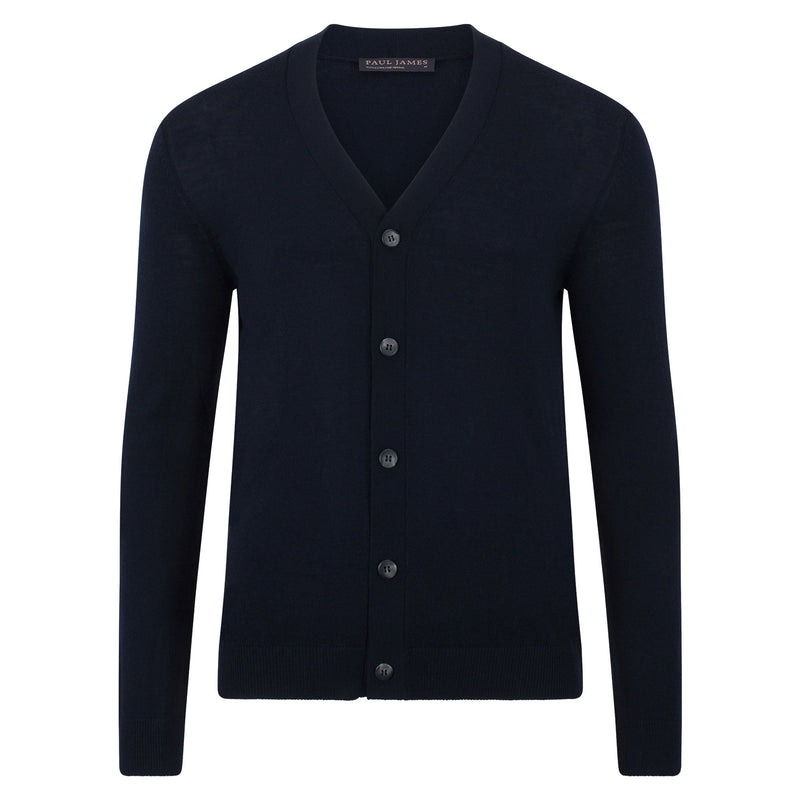 Mens Extra Fine Merino Wool Cardigan