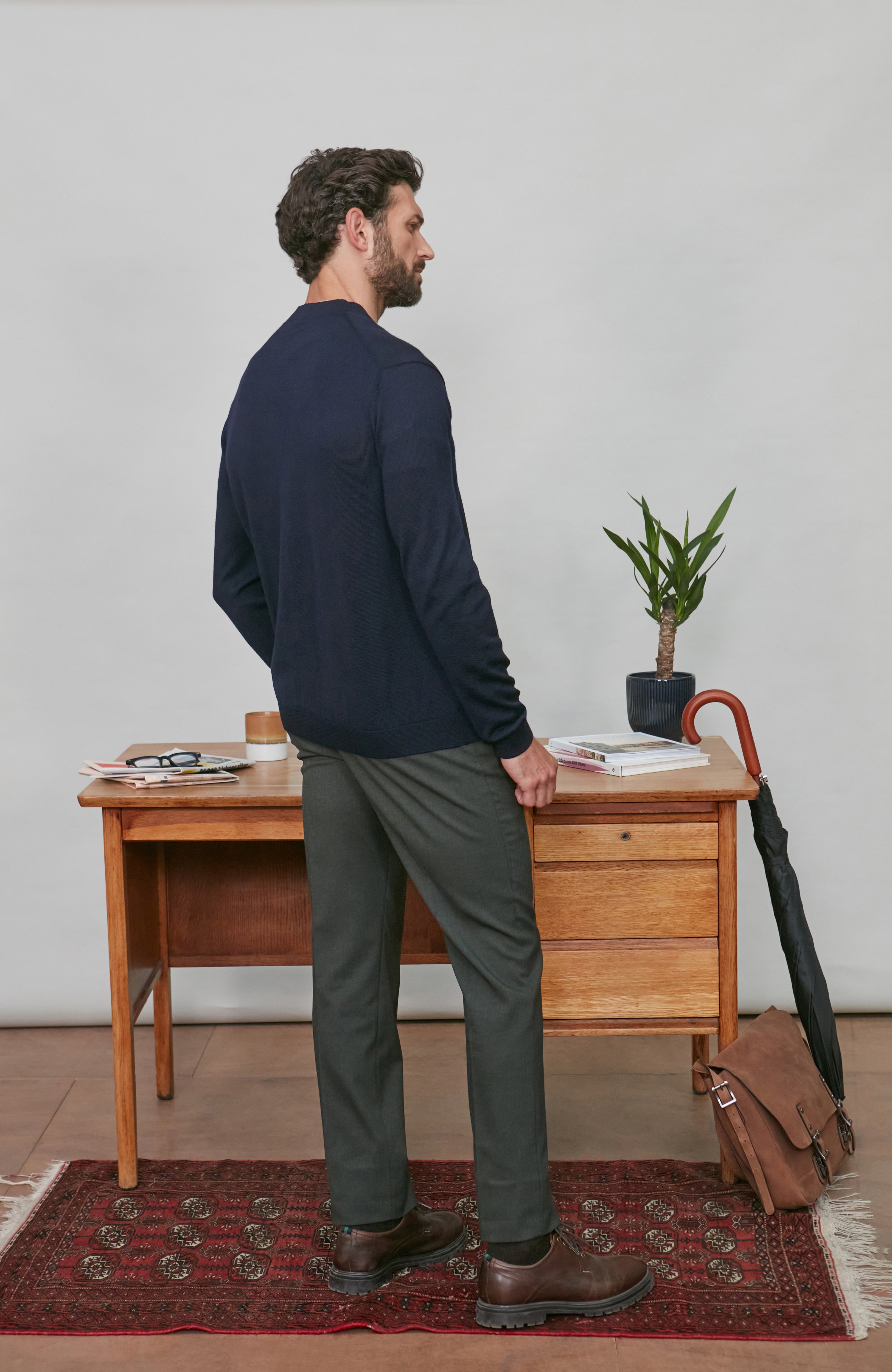 Mens Extra Fine Merino Wool Cardigan