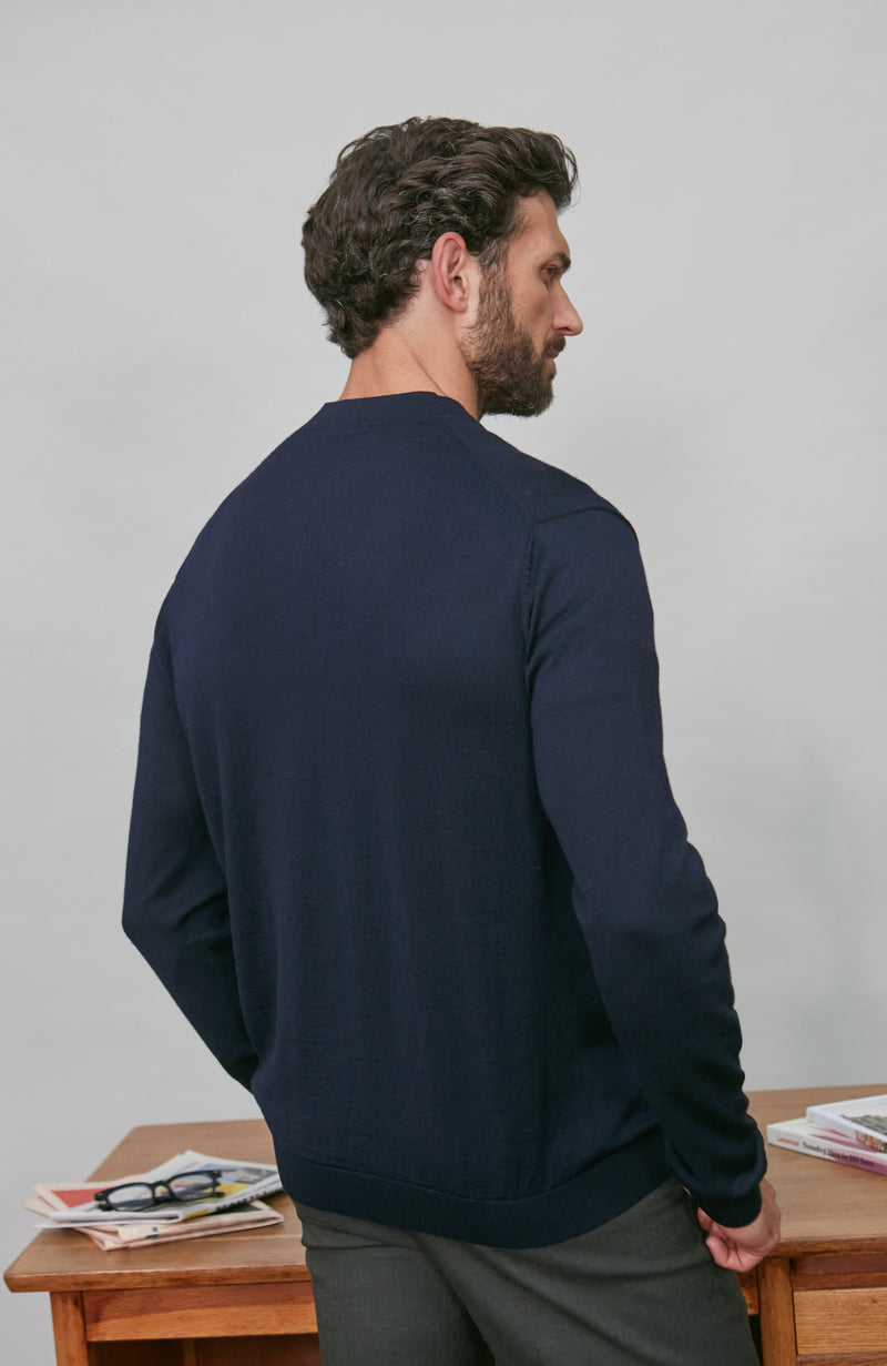 Mens Extra Fine Merino Wool Cardigan
