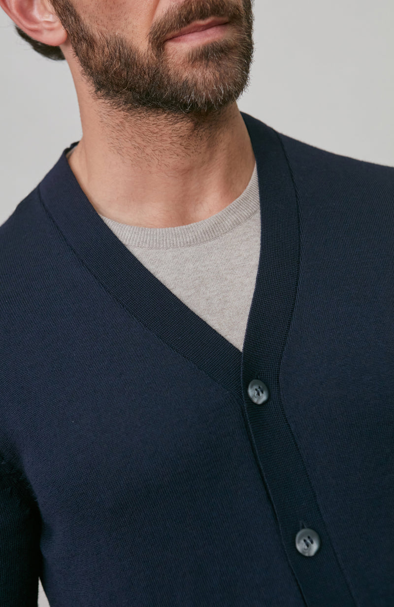 Mens Extra Fine Merino Wool Cardigan