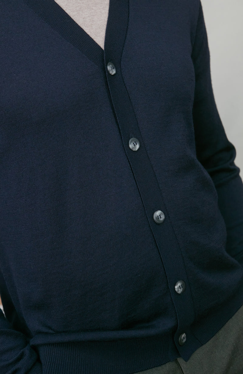 Mens Extra Fine Merino Wool Cardigan