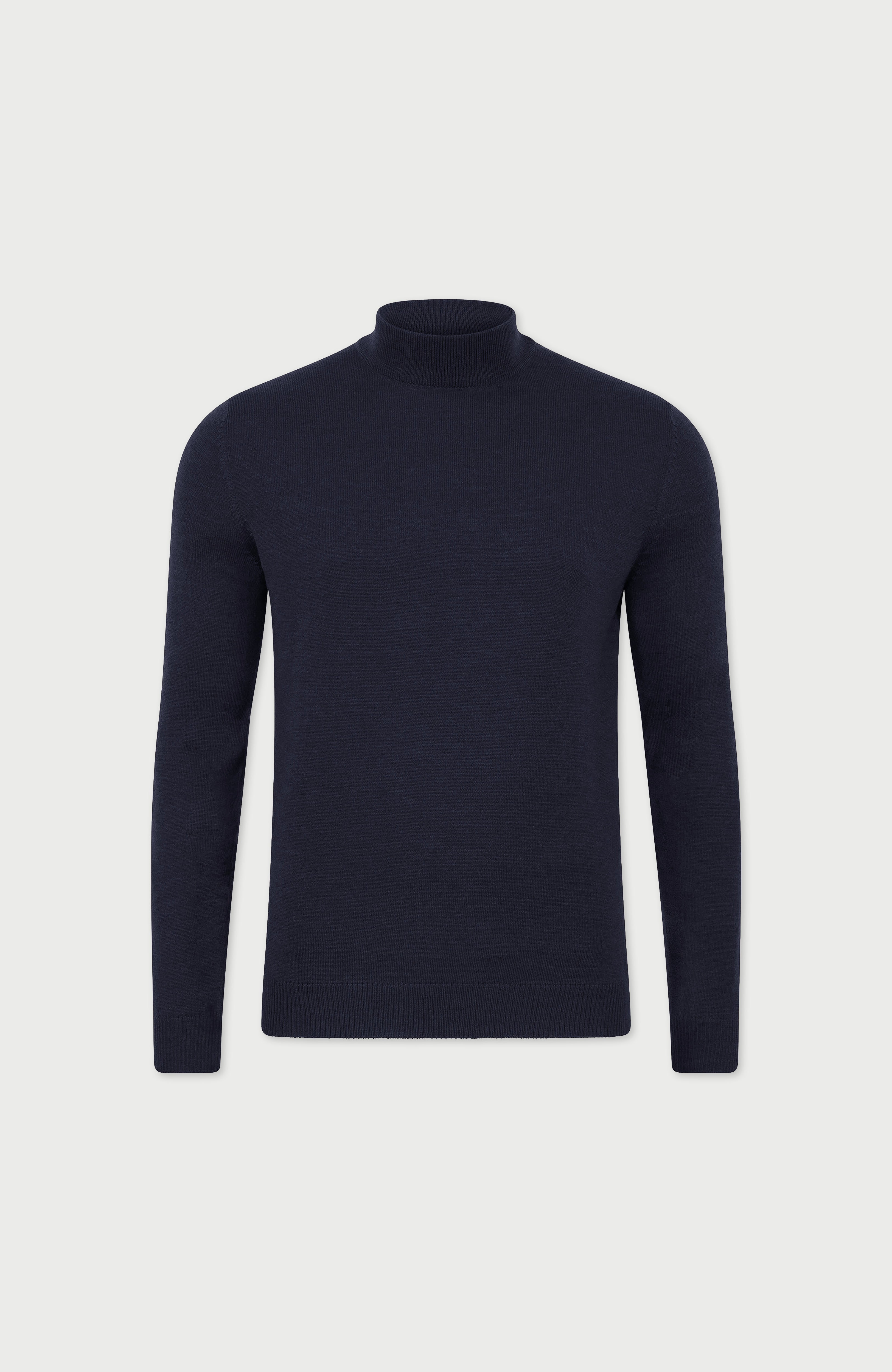 Mens Extra Fine Merino Wool Mock Turtleneck Jumper